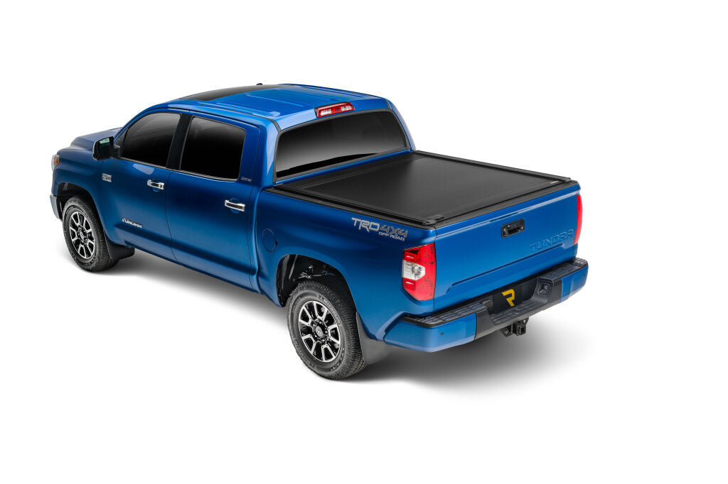 RetraxOne XR Retractable Tonneau Cover Matte One Piece Polycarbonate Construction 2016-2023 Toyota Tacoma Double Cab 5' Bed without Stake Pockets without Trail Special Edition Storage Boxes