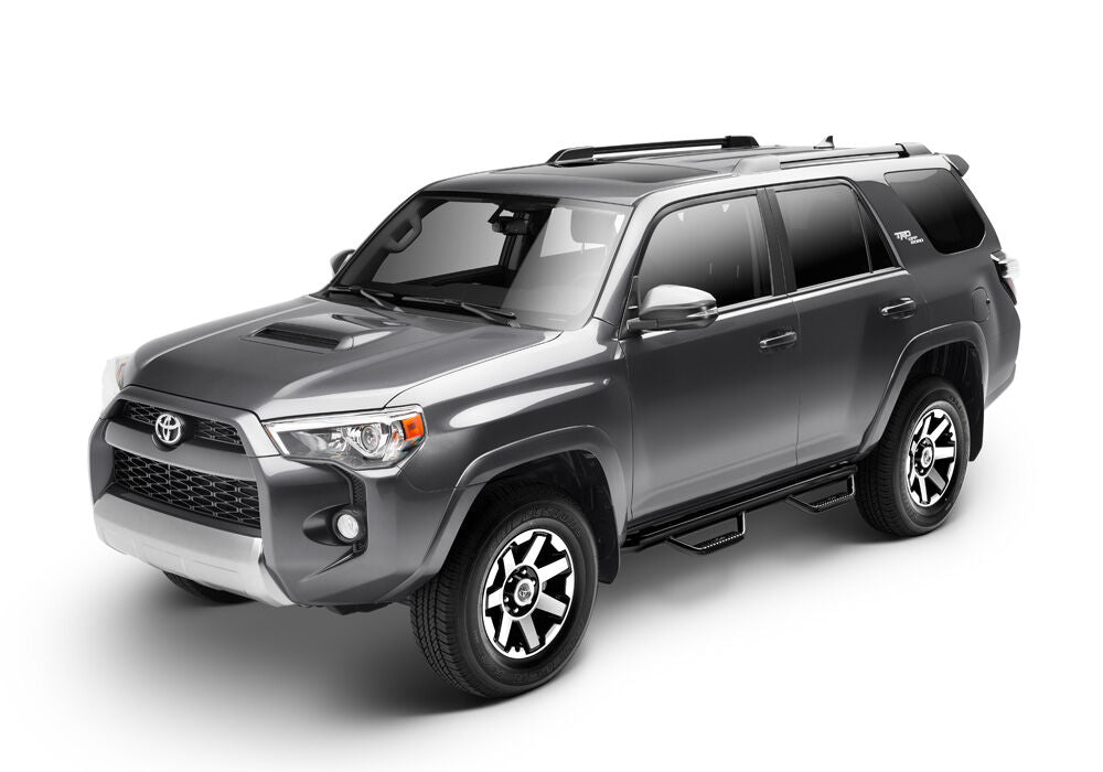 Nerf Step Bar Wheel-to-Wheel (2 Steps per Side) 3 Inch Main Tube Diameter 2014-2024 Toyota 4Runner Gloss Black NFab