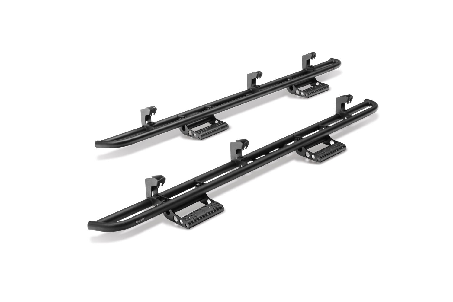 RKR Step System Cab Length (2 Step Mounts/2 Steps per Side) 1.75 Inch Rails 2005-2023 Toyota Tacoma Double Cab Textured Black NFab