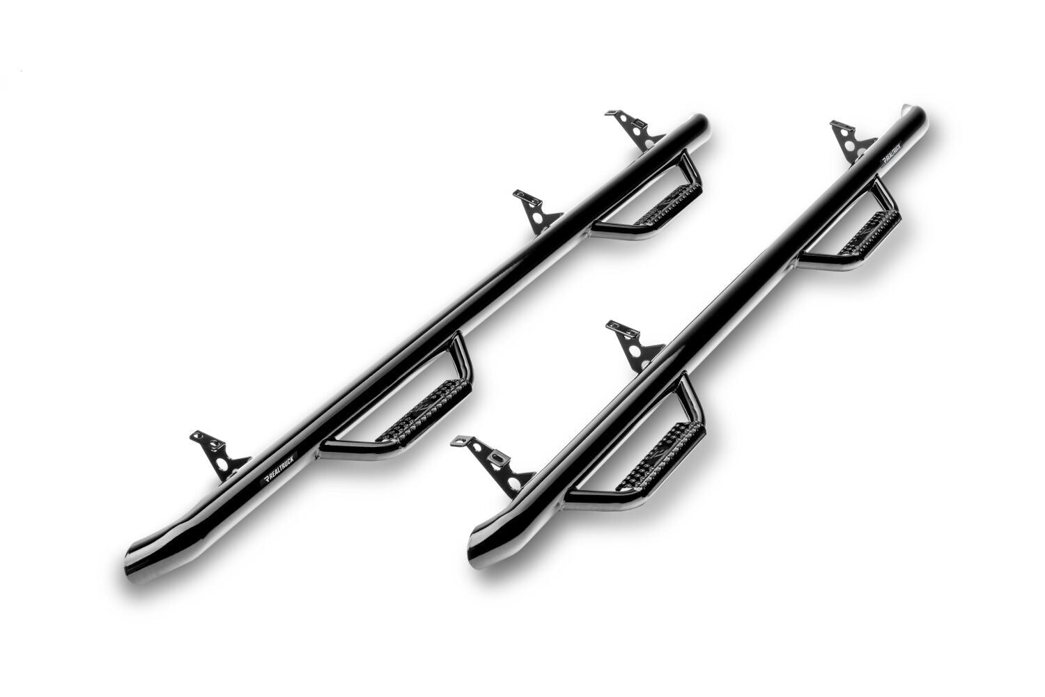 Nerf Step Bar Cab Length (2 Steps per Side) 3 Inch Main Tube Diameter 2022-2025 Toyota Tundra CrewMax Gloss Black NFab