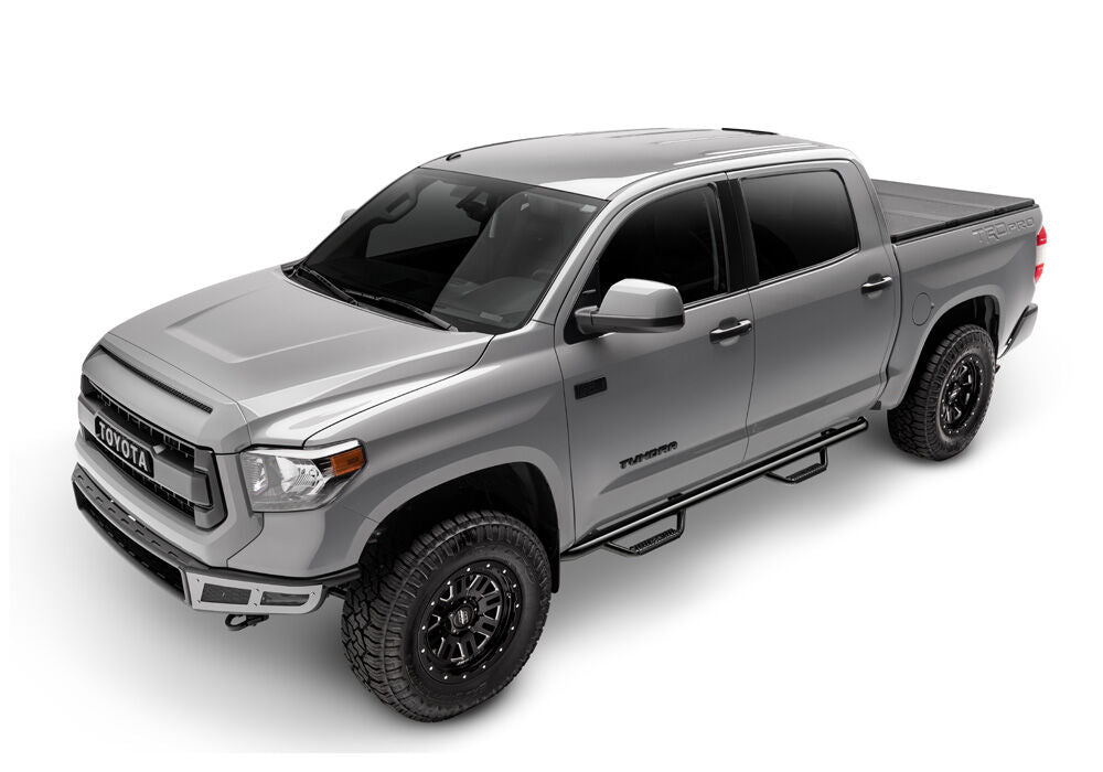 Nerf Step Bar Cab Length (2 Steps per Side) 3 Inch Main Tube Diameter 2022-2025 Toyota Tundra CrewMax Gloss Black NFab