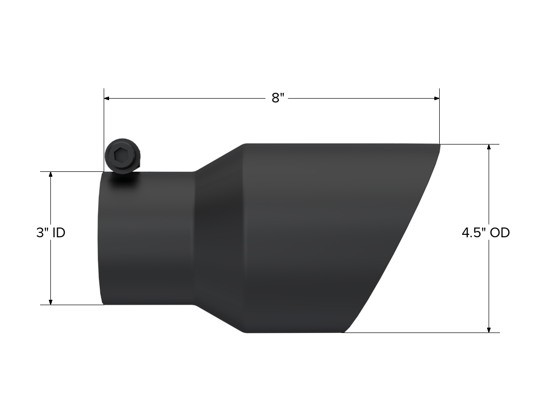 Exhaust Tip 4 1/2 Inch O.D. Dual Wall Angled Fits Aluminized Steel 3 Inch Systems MBRP