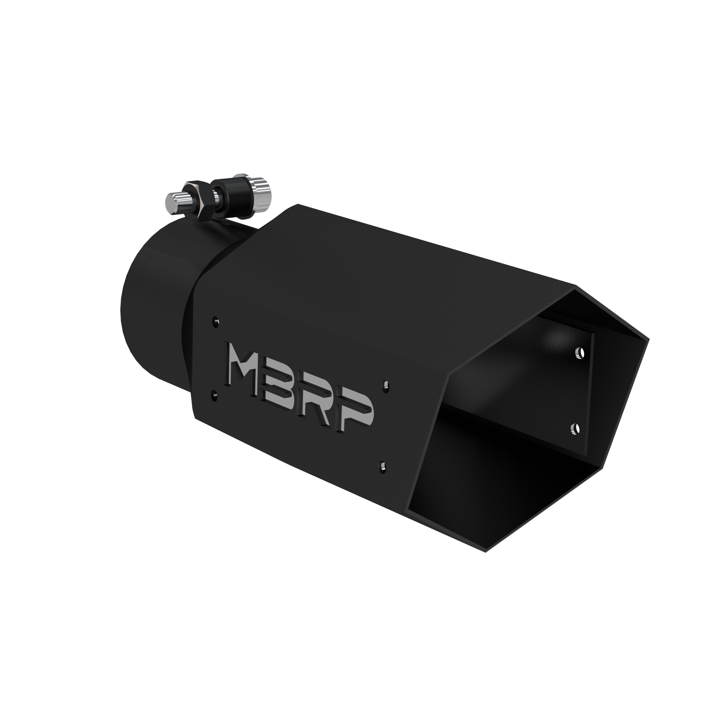 Universal 4 Inch Hexagon Shaped 3 Inch ID Inlet 10 Inch Assembled Stainless Hardware MBRP Armor BLK Exhaust Tip MBRP