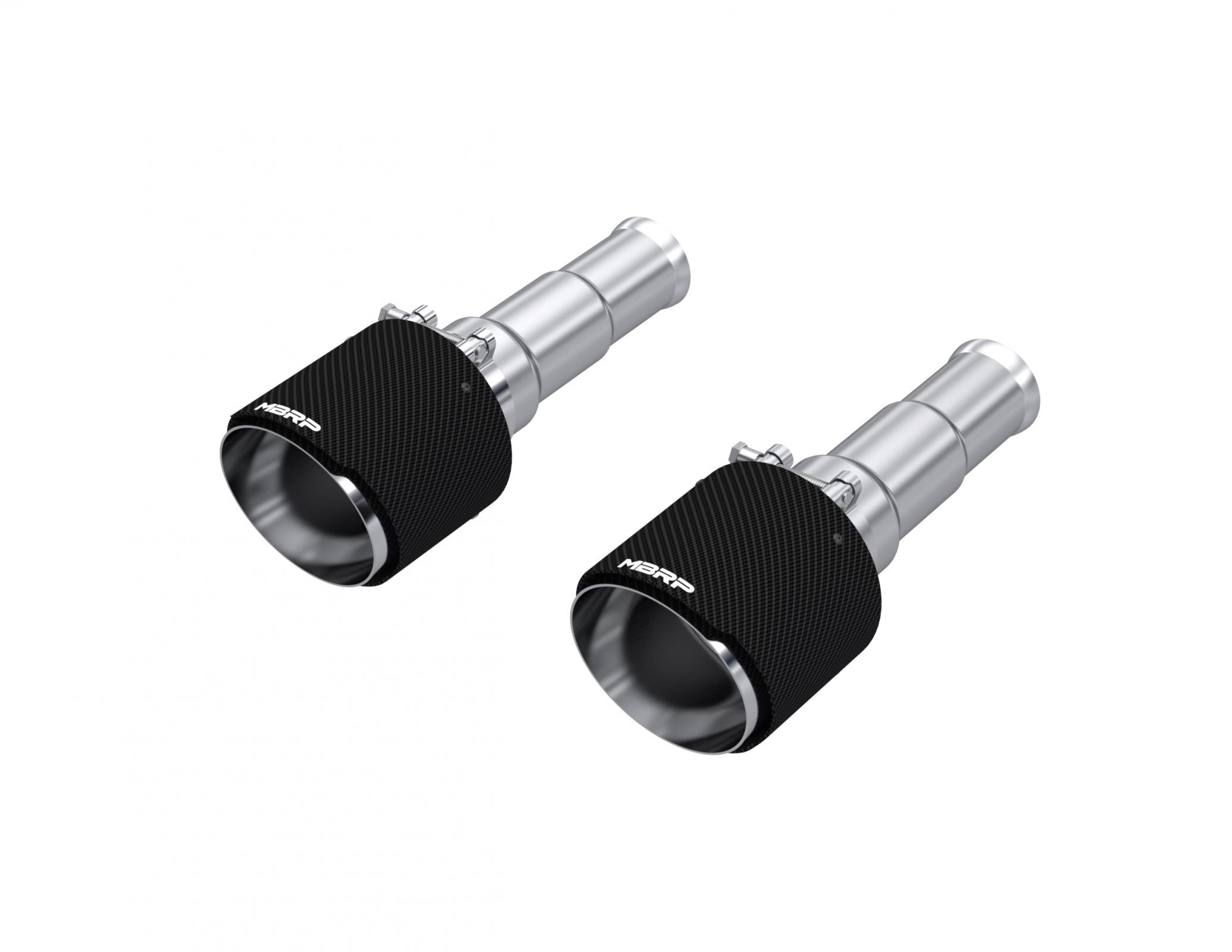 2019-2024 Ram 1500 5.7L Hemi Carbon Fiber Exhaust Tips, 5 Inch OD Dual Wall Angle Cut, Sold In Pairs MBRP