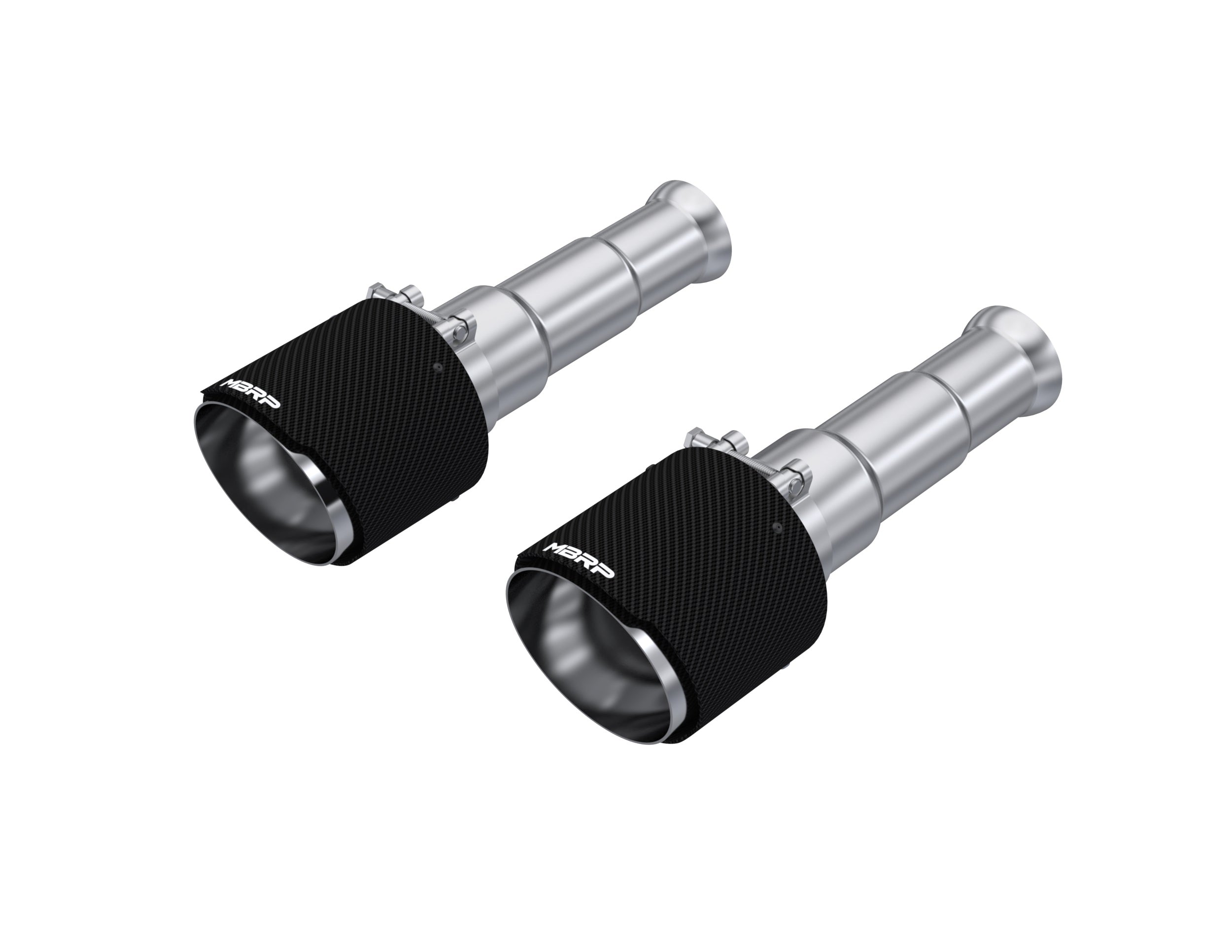 2009-2018 Ram 1500 and 2019-2024 Ram 1500 5.7L Hemi Carbon Fiber Exhaust Tips, 5 Inch OD Dual Wall Angle Cut. Sold In Pairs MBRP