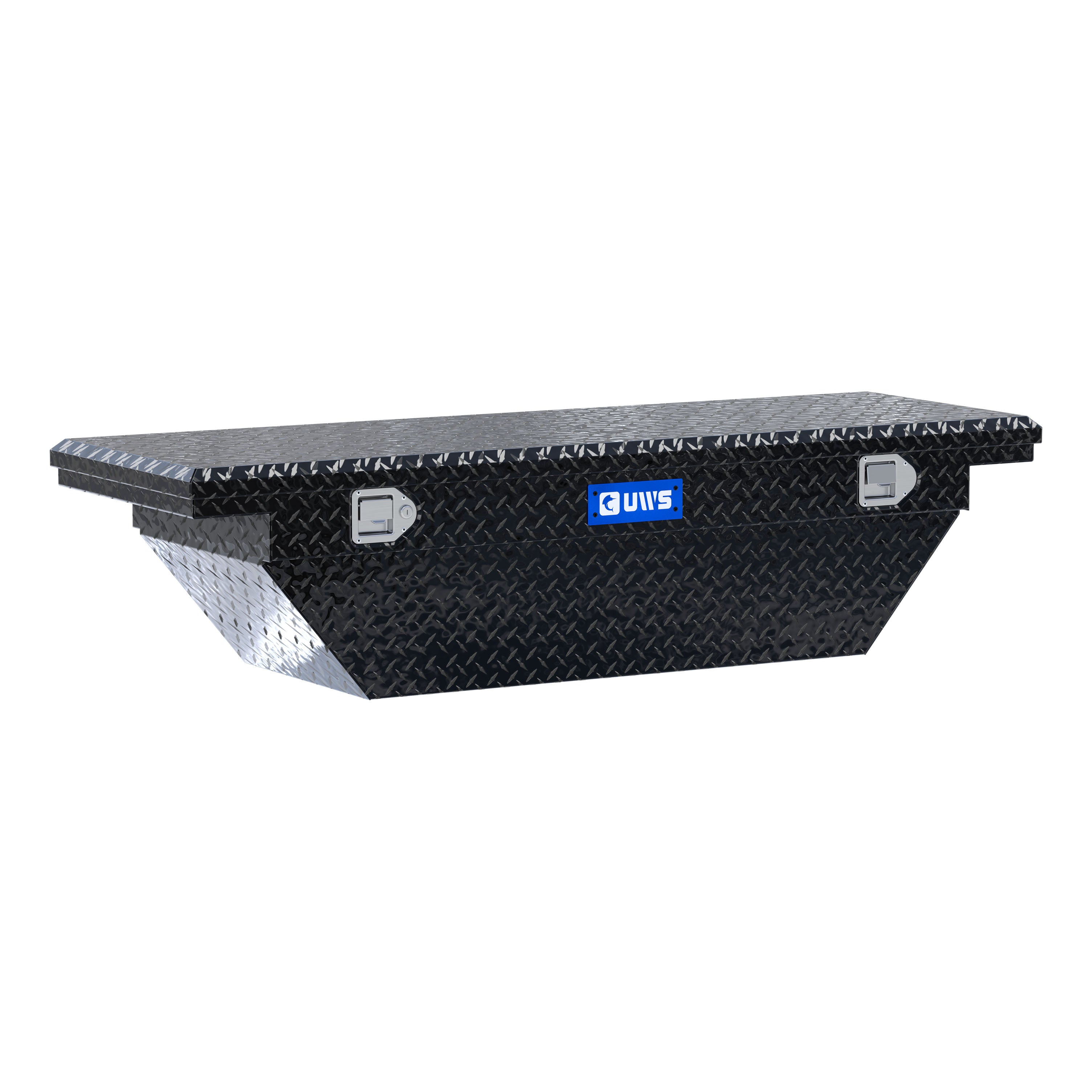 UWS TBS-60-A-LP-BLK Gloss Black Aluminum 60" Angled Truck Tool Box, Low Profile (LTL Shipping Only)