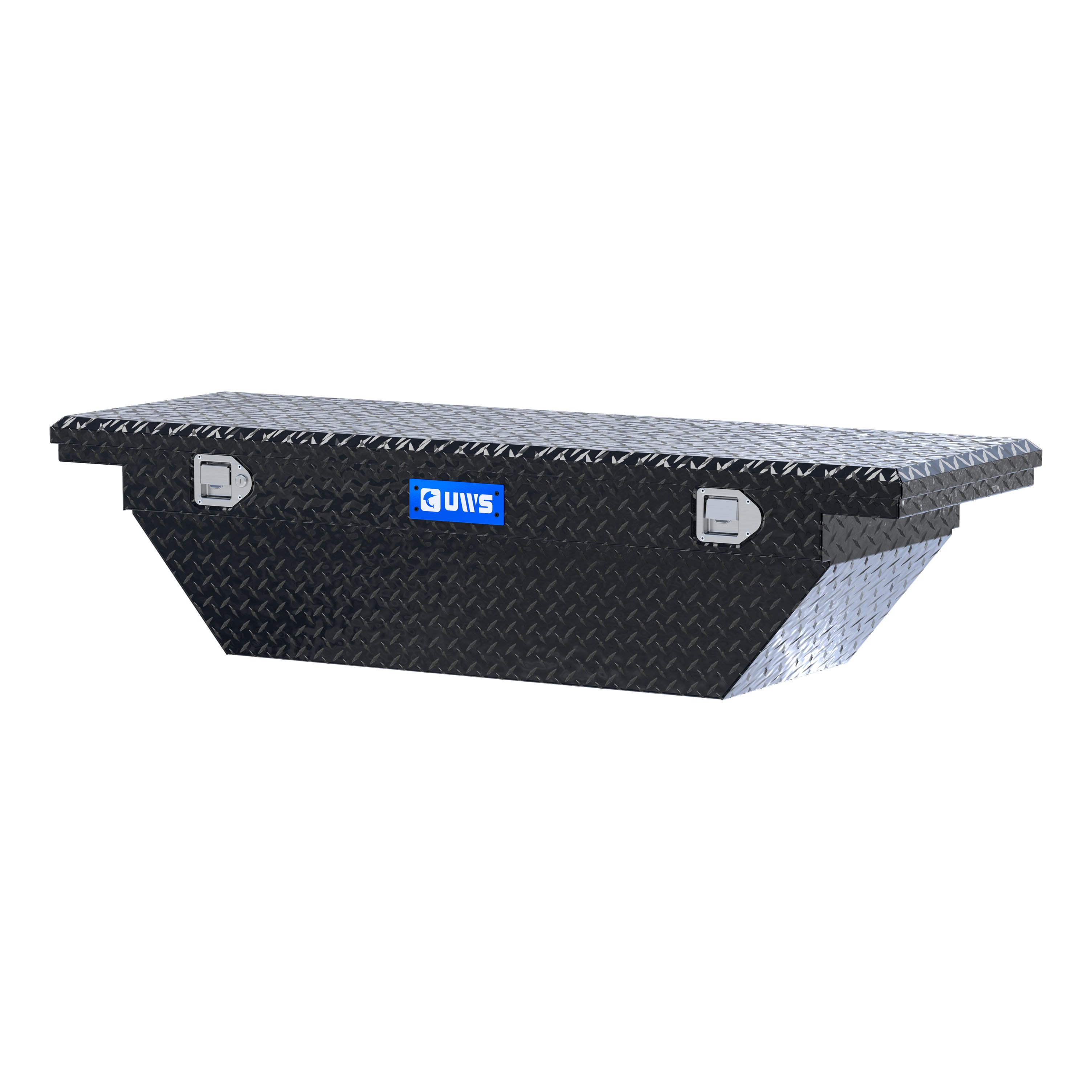 UWS TBS-60-A-LP-BLK Gloss Black Aluminum 60" Angled Truck Tool Box, Low Profile (LTL Shipping Only)