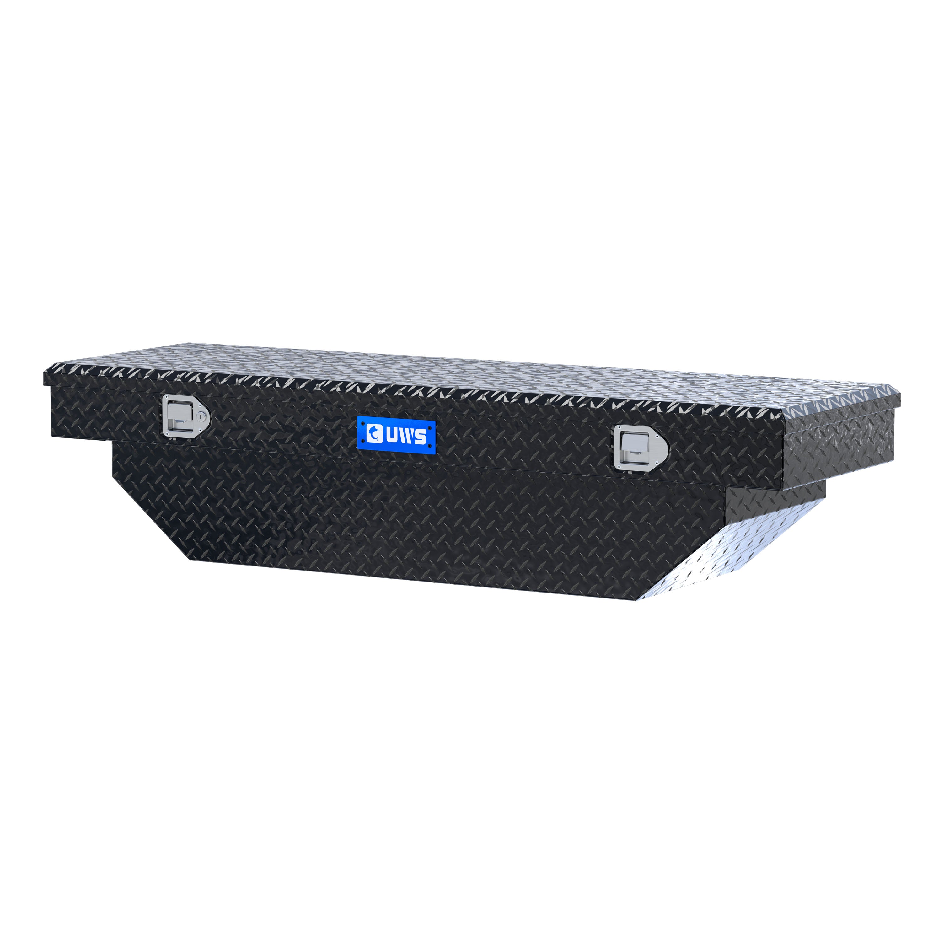 UWS TBS-63-A-BLK Gloss Black Aluminum 63" Angled Crossover Truck Tool Box (LTL Shipping Only)