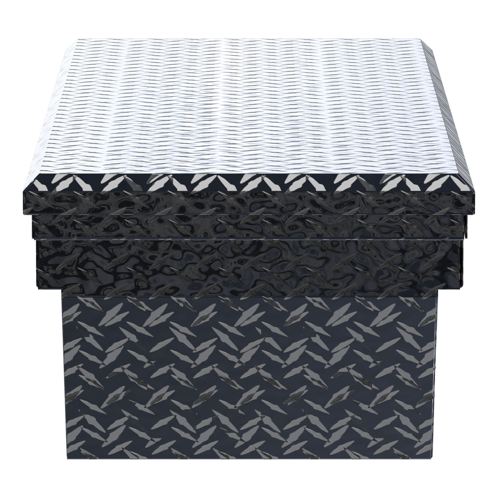 UWS TBS-63-A-LP-BLK Gloss Black Aluminum 63" Angled Truck Tool Box, Low Profile (LTL Shipping Only)