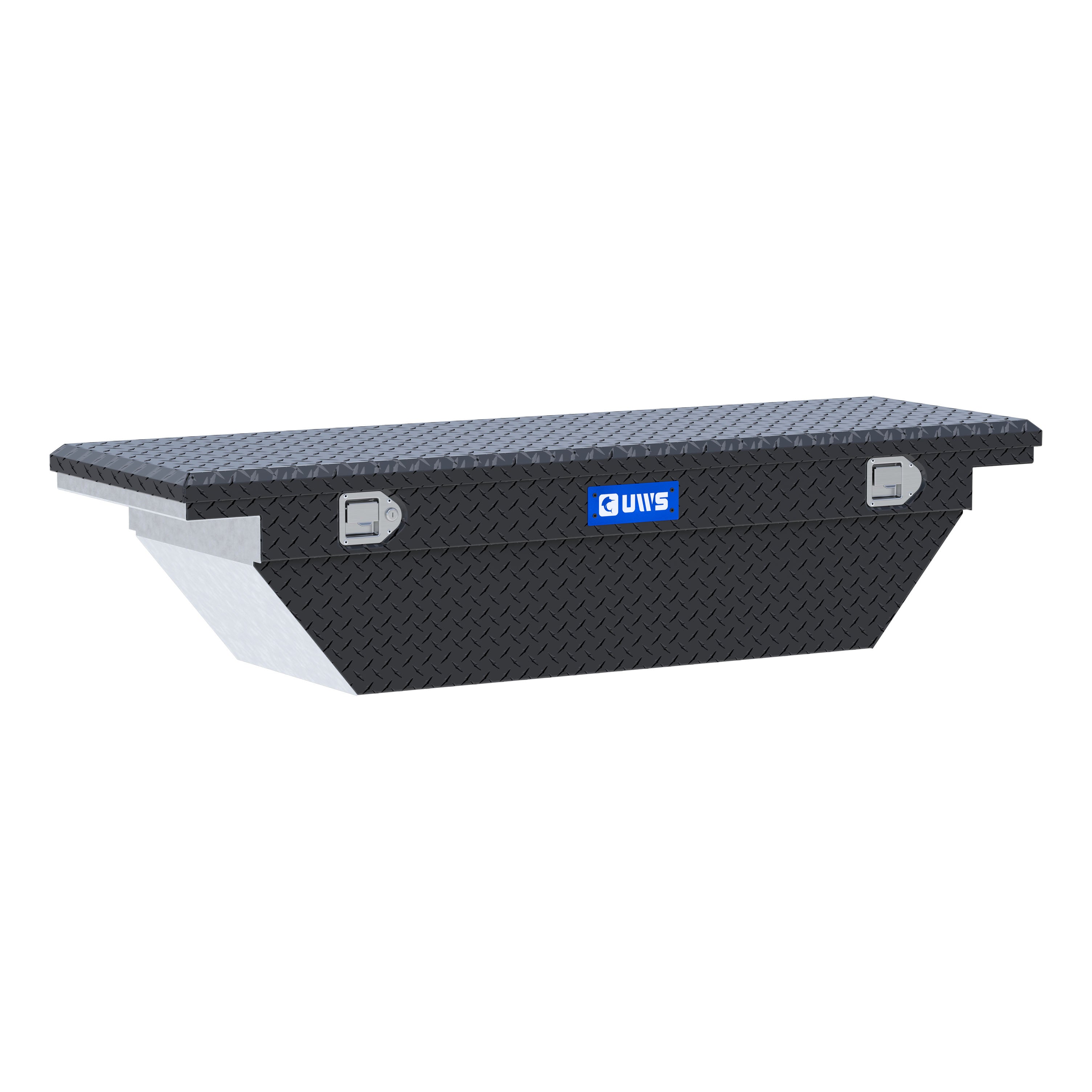 UWS TBS-63-A-LP-MB Matte Black Aluminum 63" Angled Truck Tool Box, Low Profile (LTL Shipping Only)