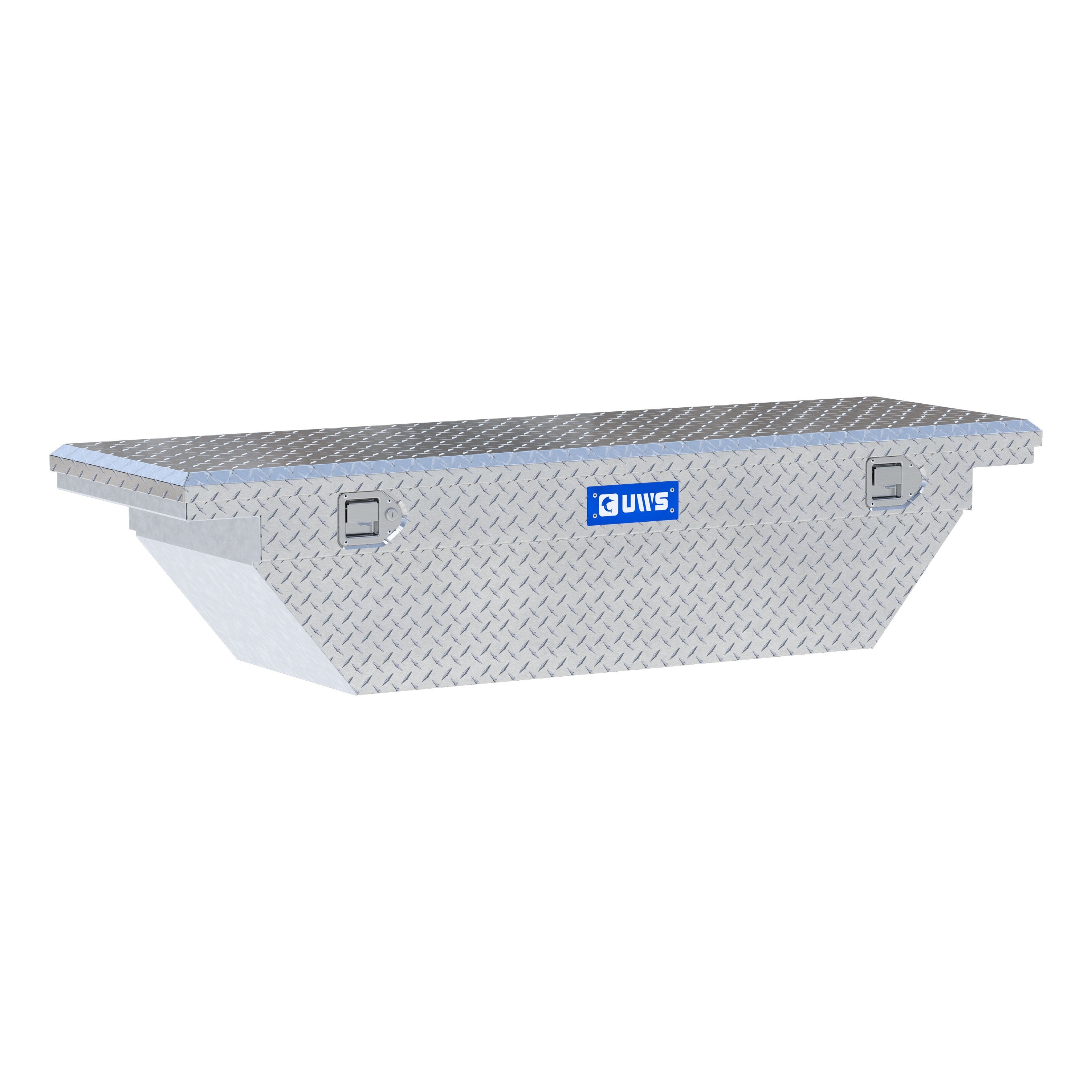 UWS TBS-63-A-LP Bright Aluminum 63" Angled Truck Tool Box with Low Profile (LTL Shipping Only)