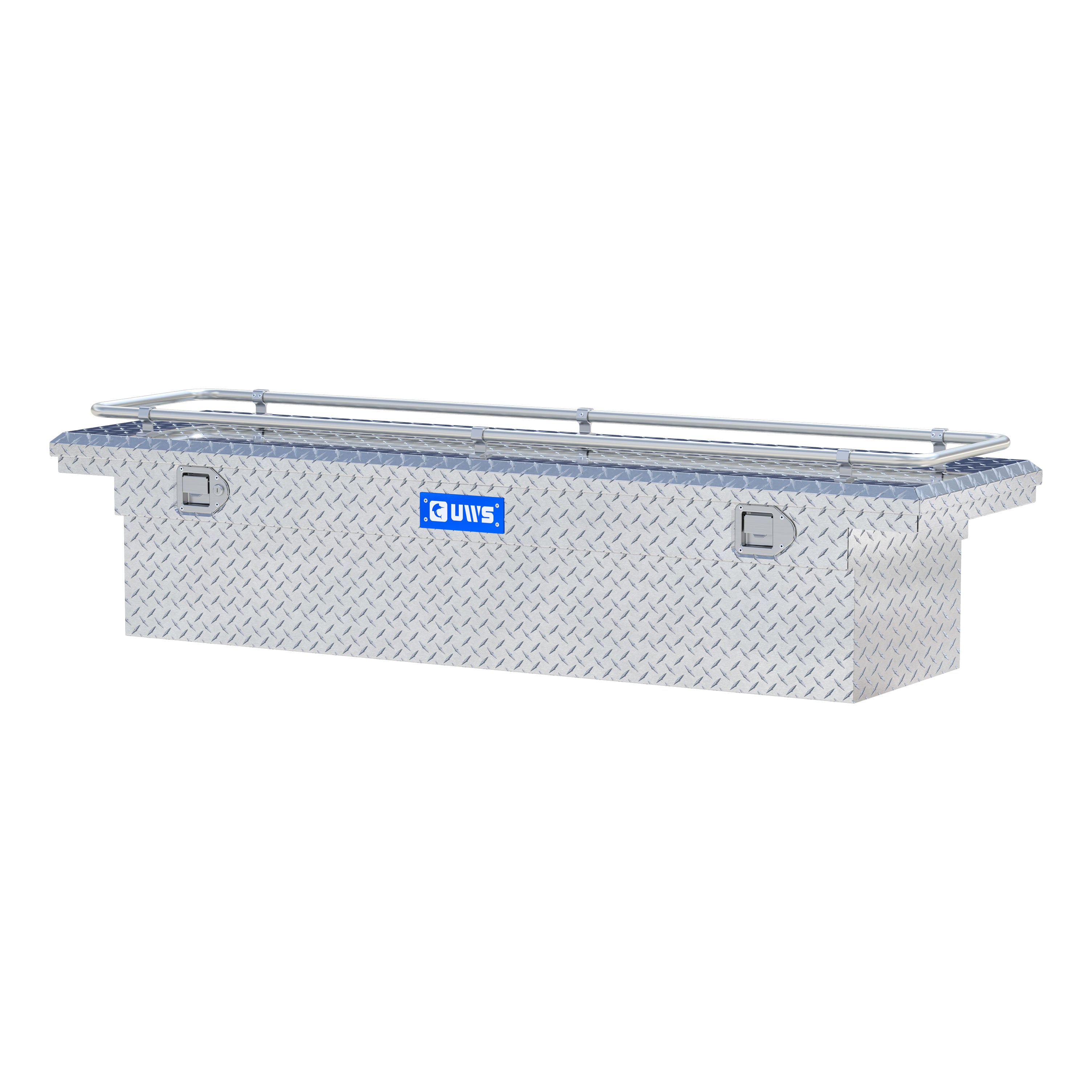 UWS TBS-69-LP-R Bright Aluminum 69" Crossover Truck Tool Box with Low Profile & Rail