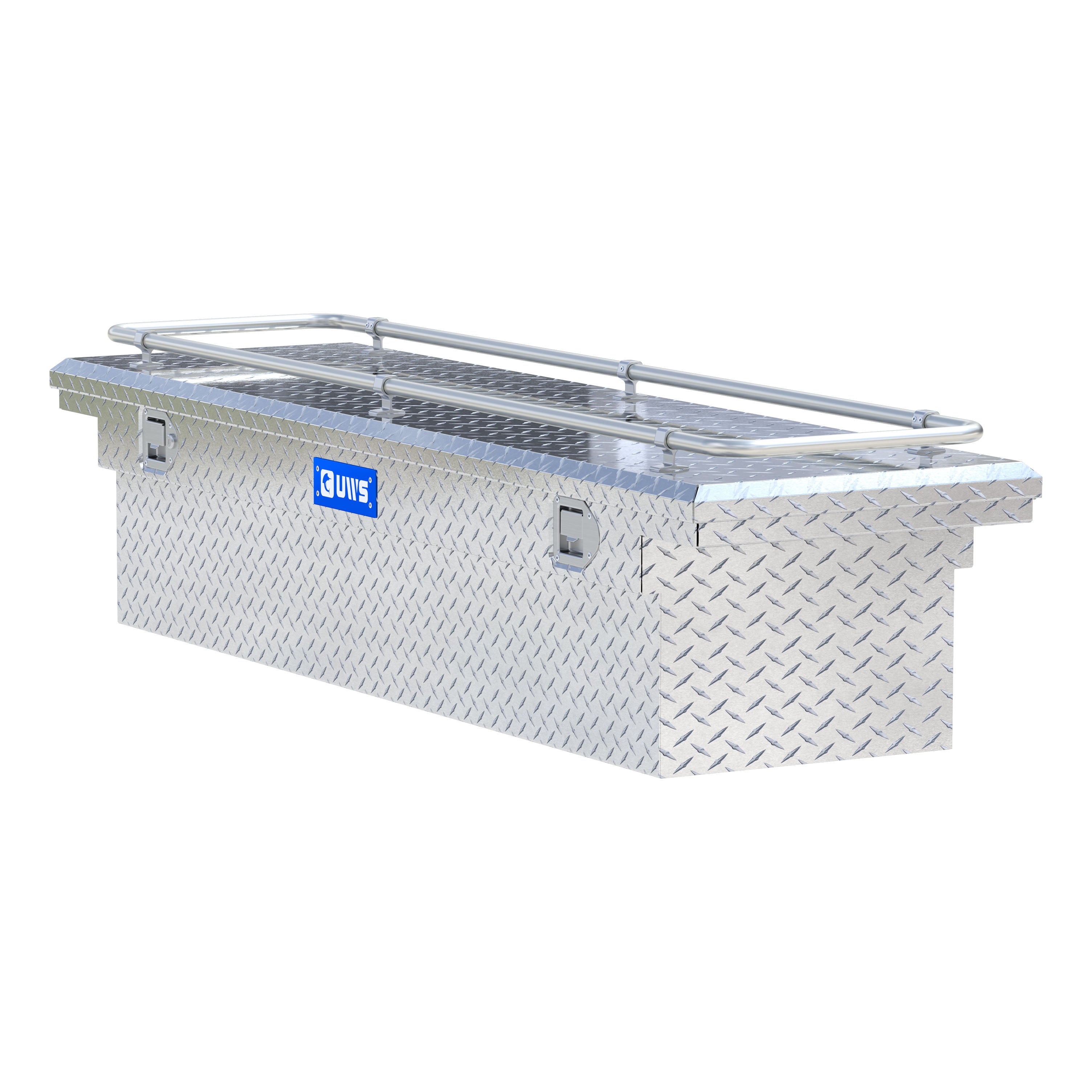 UWS TBS-69-LP-R Bright Aluminum 69" Crossover Truck Tool Box with Low Profile & Rail