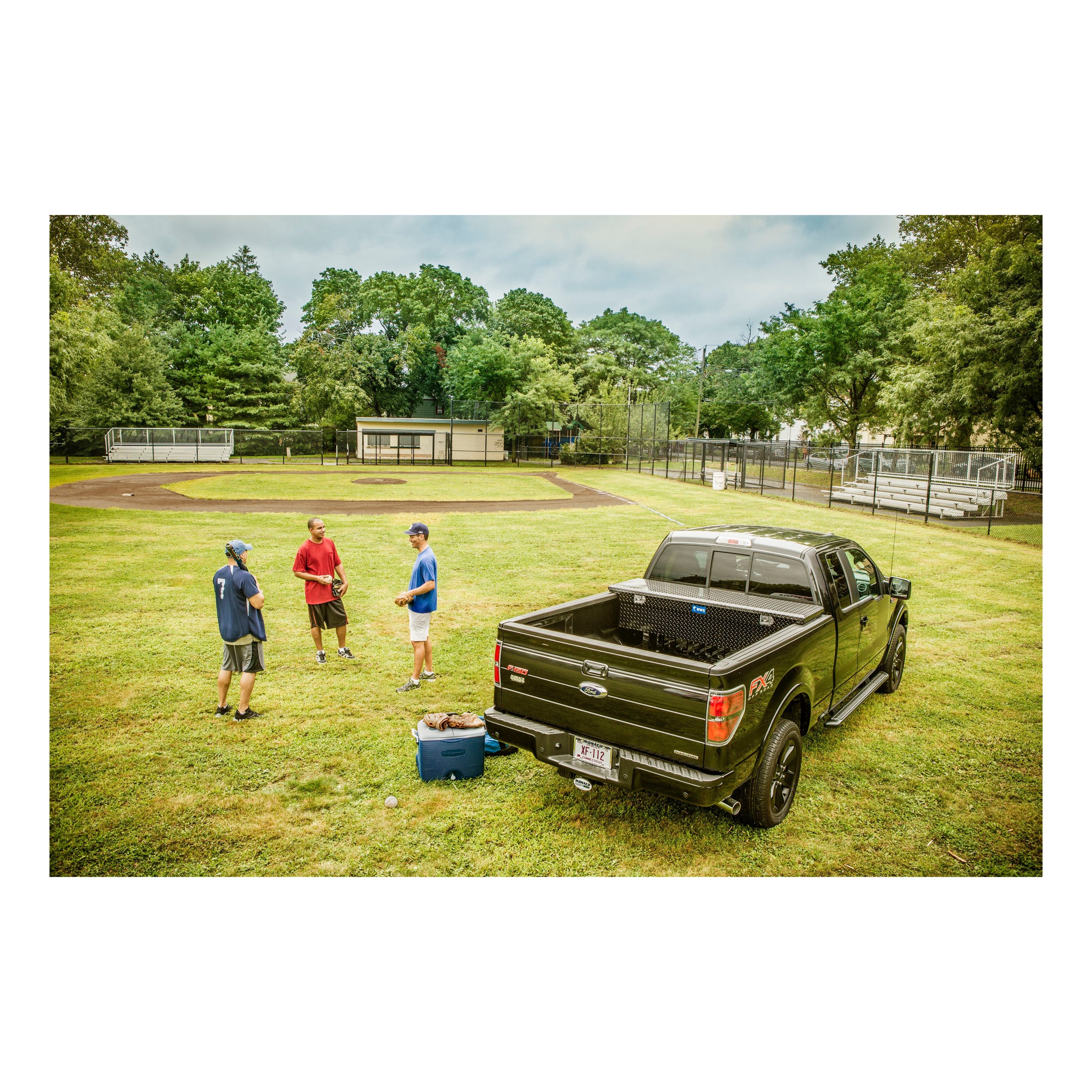 UWS TBS-72-LP-BLK Gloss Black Aluminum 72" Truck Tool Box with Low Profile (LTL Shipping Only)