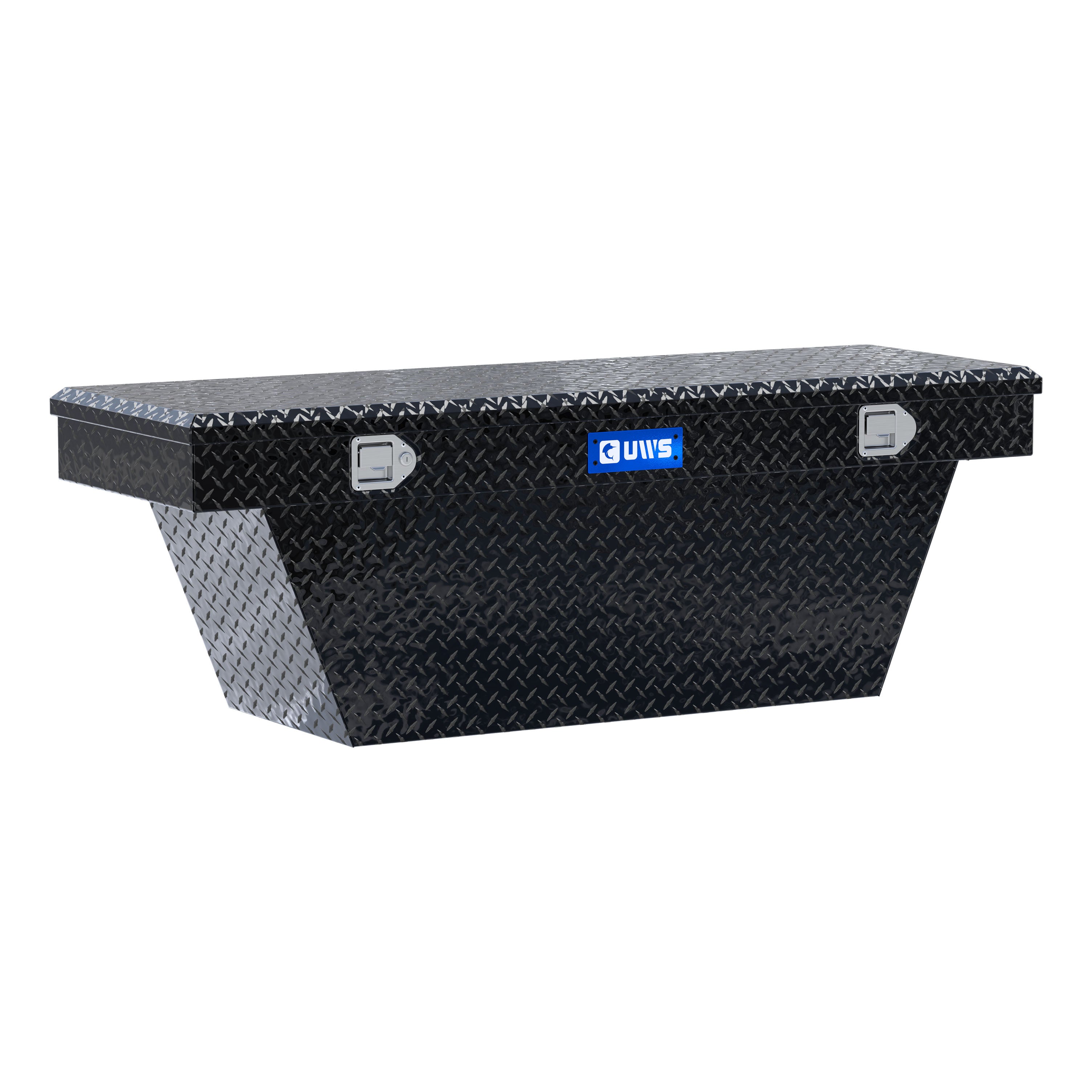 UWS TBSD-60A-BLK Gloss Black Aluminum 60" Deep Angled Truck Tool Box (LTL Shipping Only)