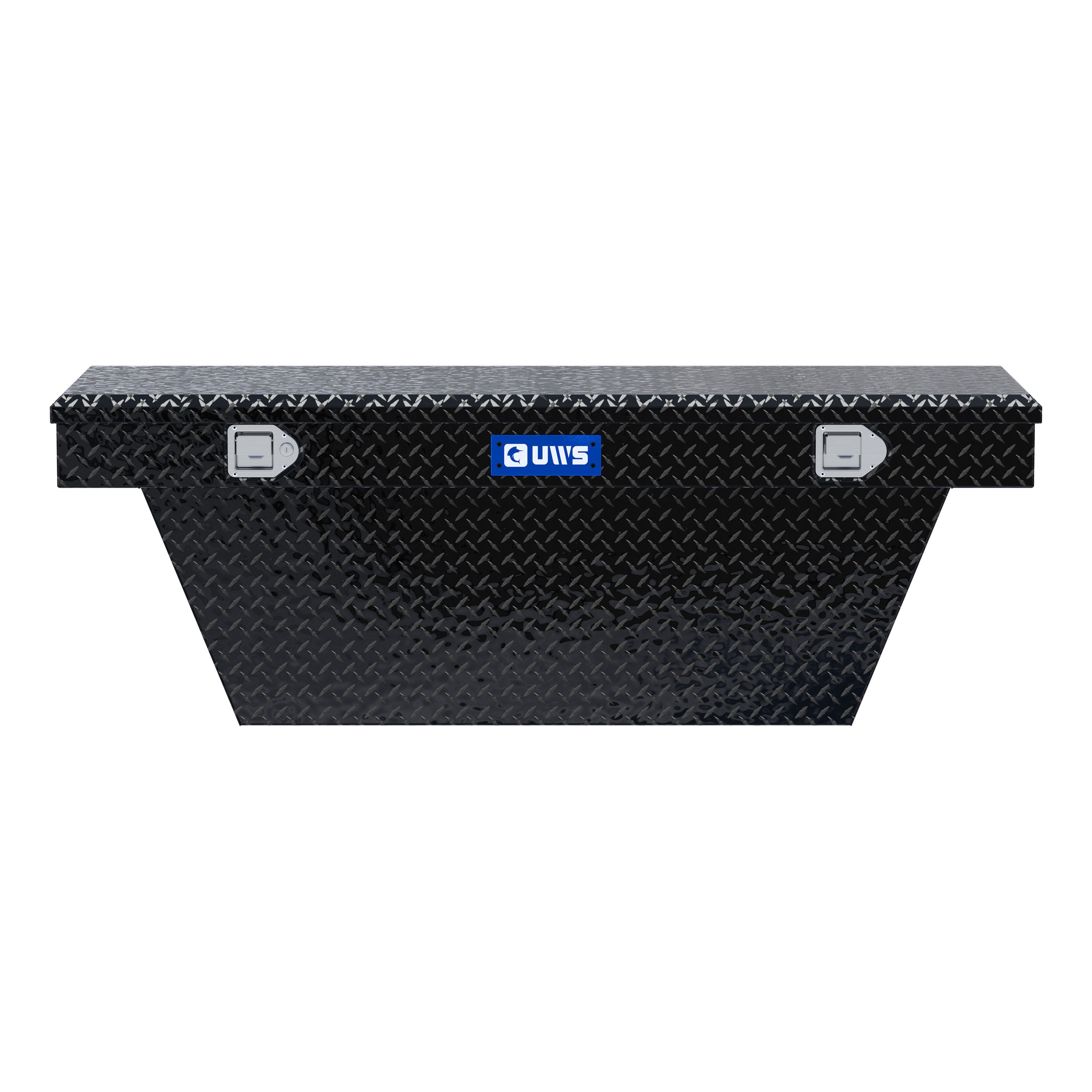 UWS TBSD-60A-BLK Gloss Black Aluminum 60" Deep Angled Truck Tool Box (LTL Shipping Only)