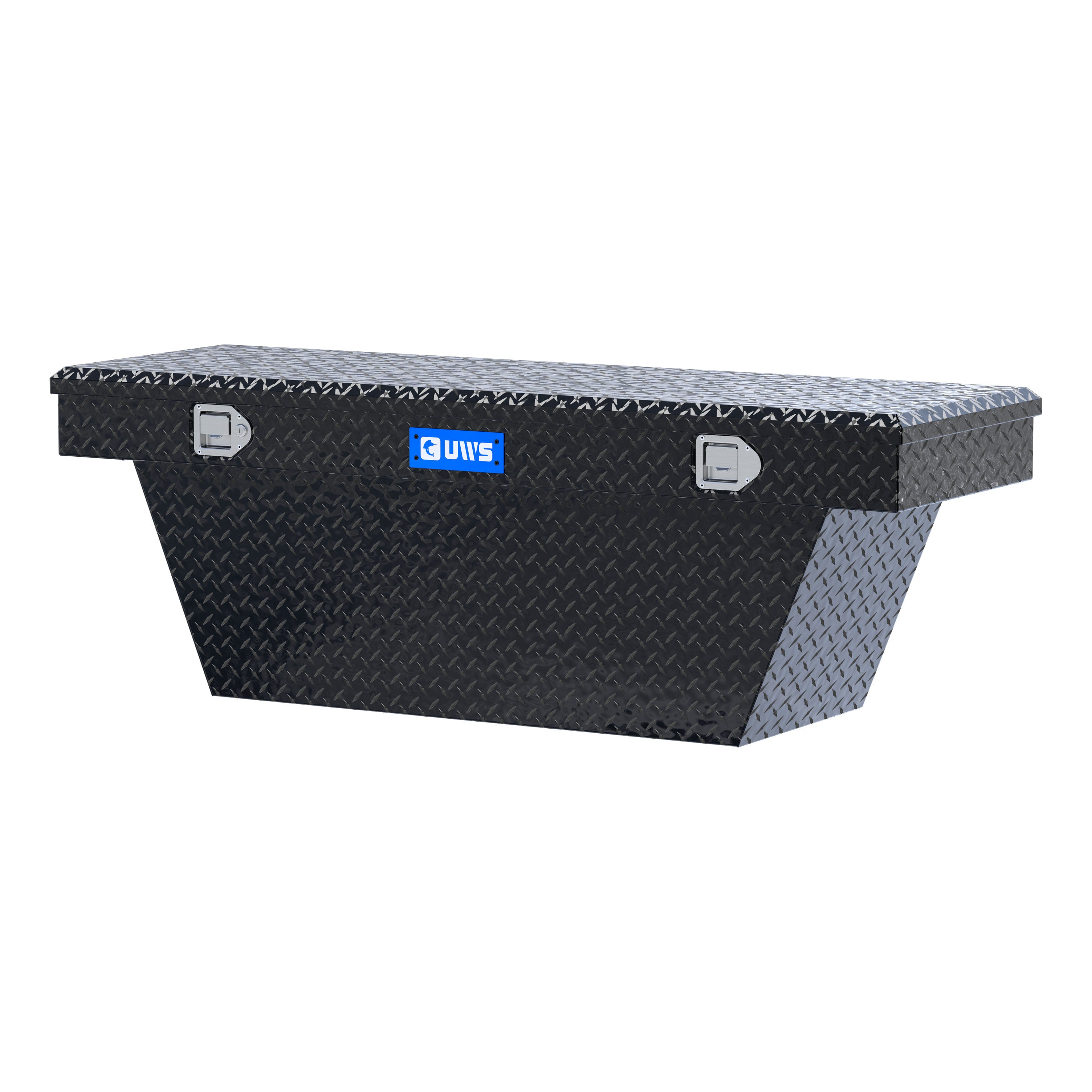 UWS TBSD-60A-BLK Gloss Black Aluminum 60" Deep Angled Truck Tool Box (LTL Shipping Only)