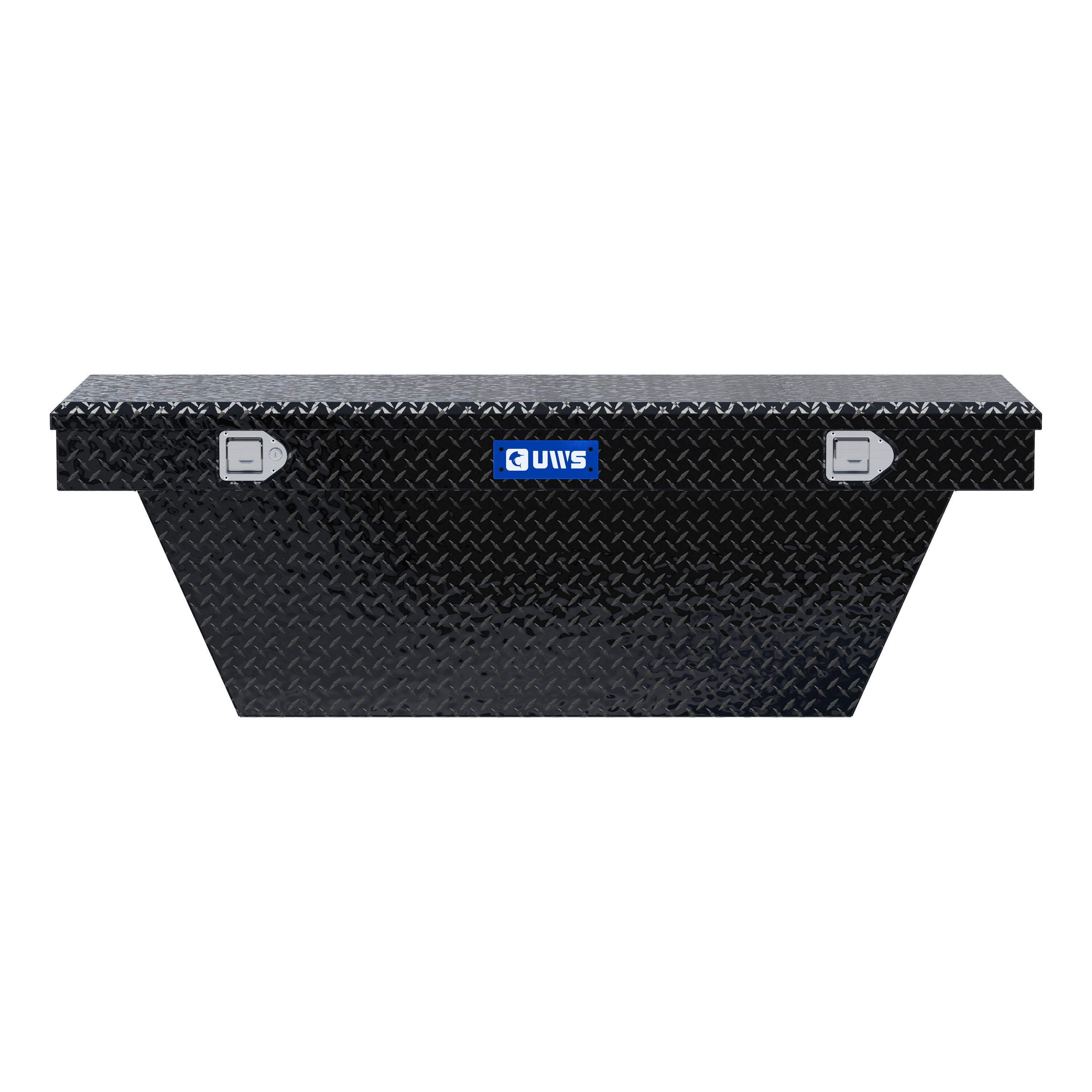 UWS TBSD-63A-BLK Gloss Black Aluminum 63" Deep Angled Truck Tool Box (LTL Shipping Only)