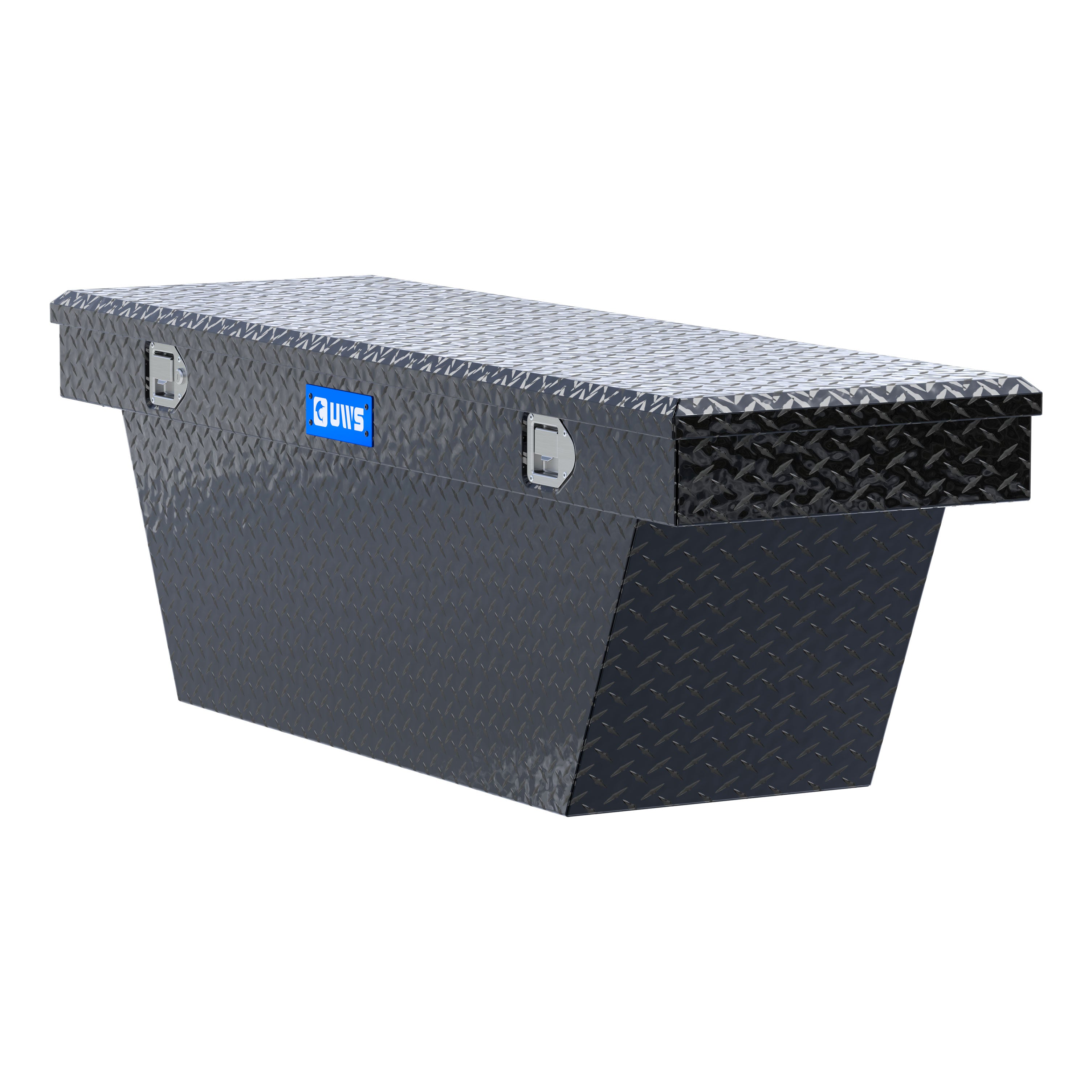 UWS TBSD-63A-BLK Gloss Black Aluminum 63" Deep Angled Truck Tool Box (LTL Shipping Only)