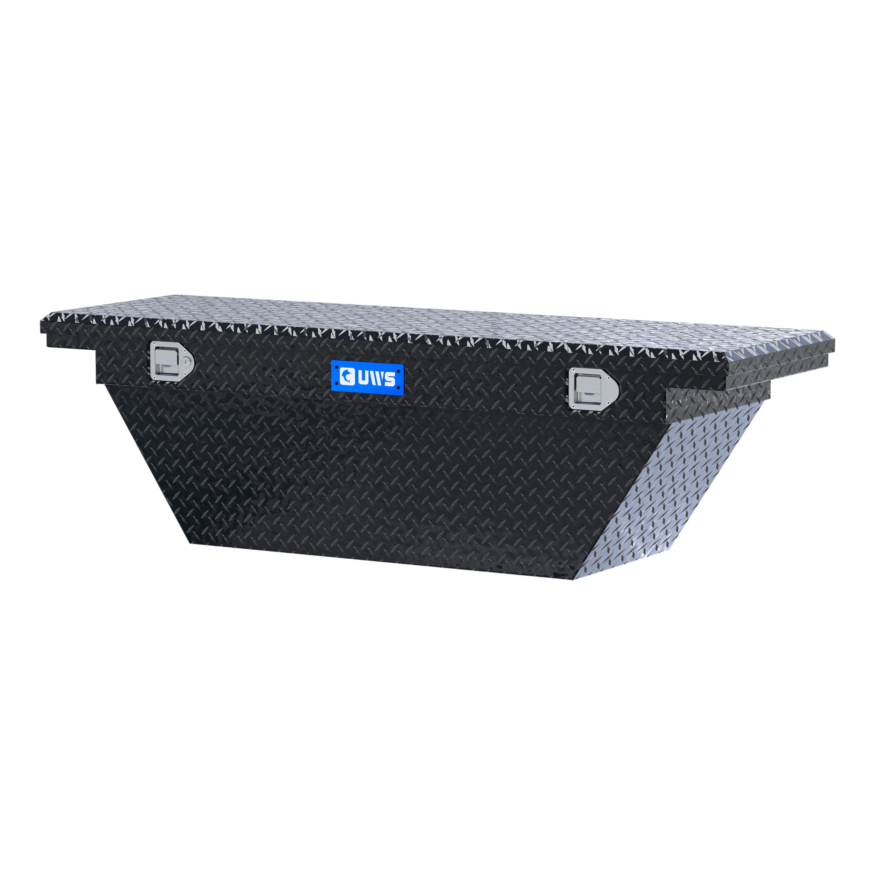 UWS TBSD-63A-LP-BLK Gloss Black 63" Deep Angled Truck Tool Box, Low Profile (LTL Shipping Only)