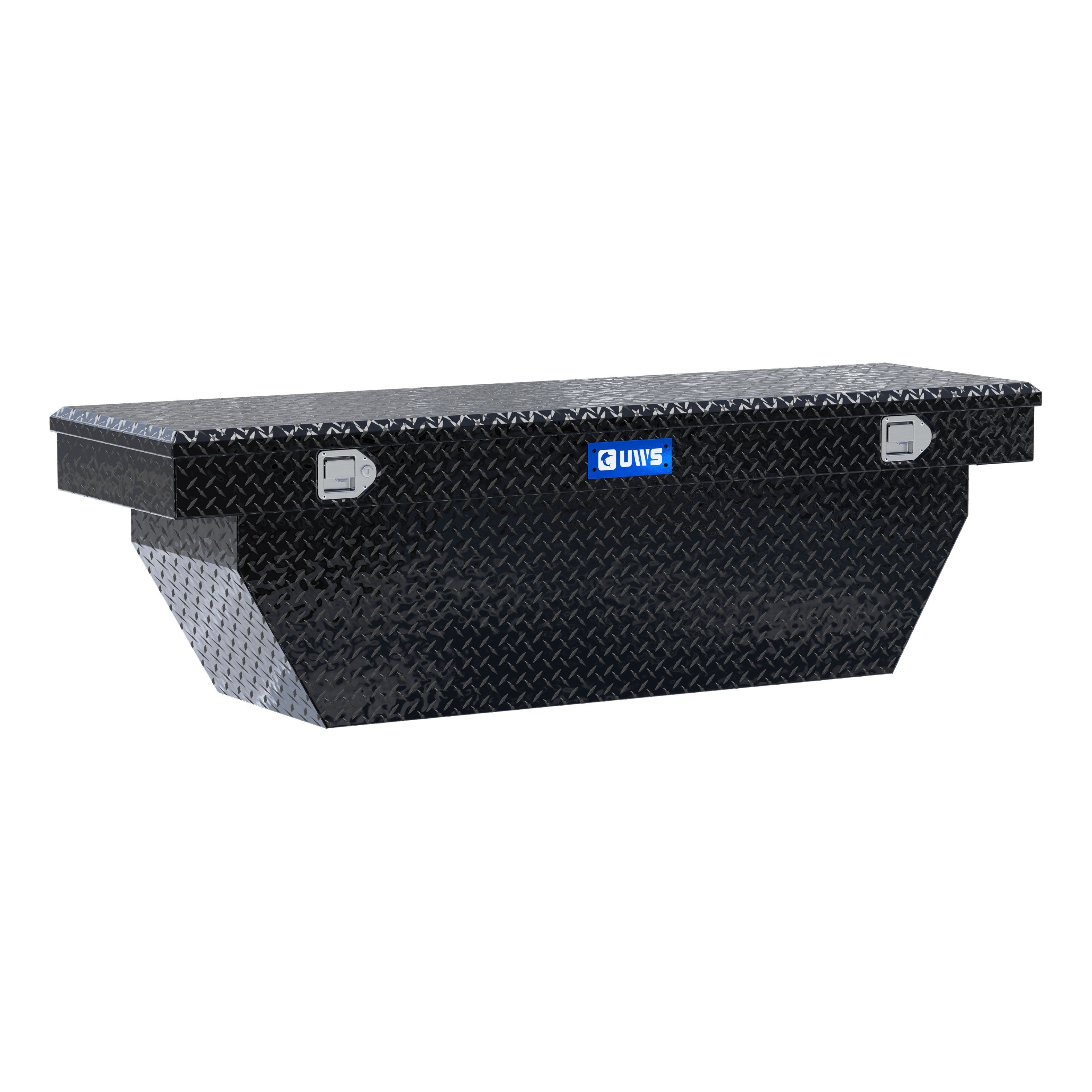 UWS TBSD-69-A-BLK Gloss Black Aluminum 69" Deep Angled Crossover Truck Tool Box