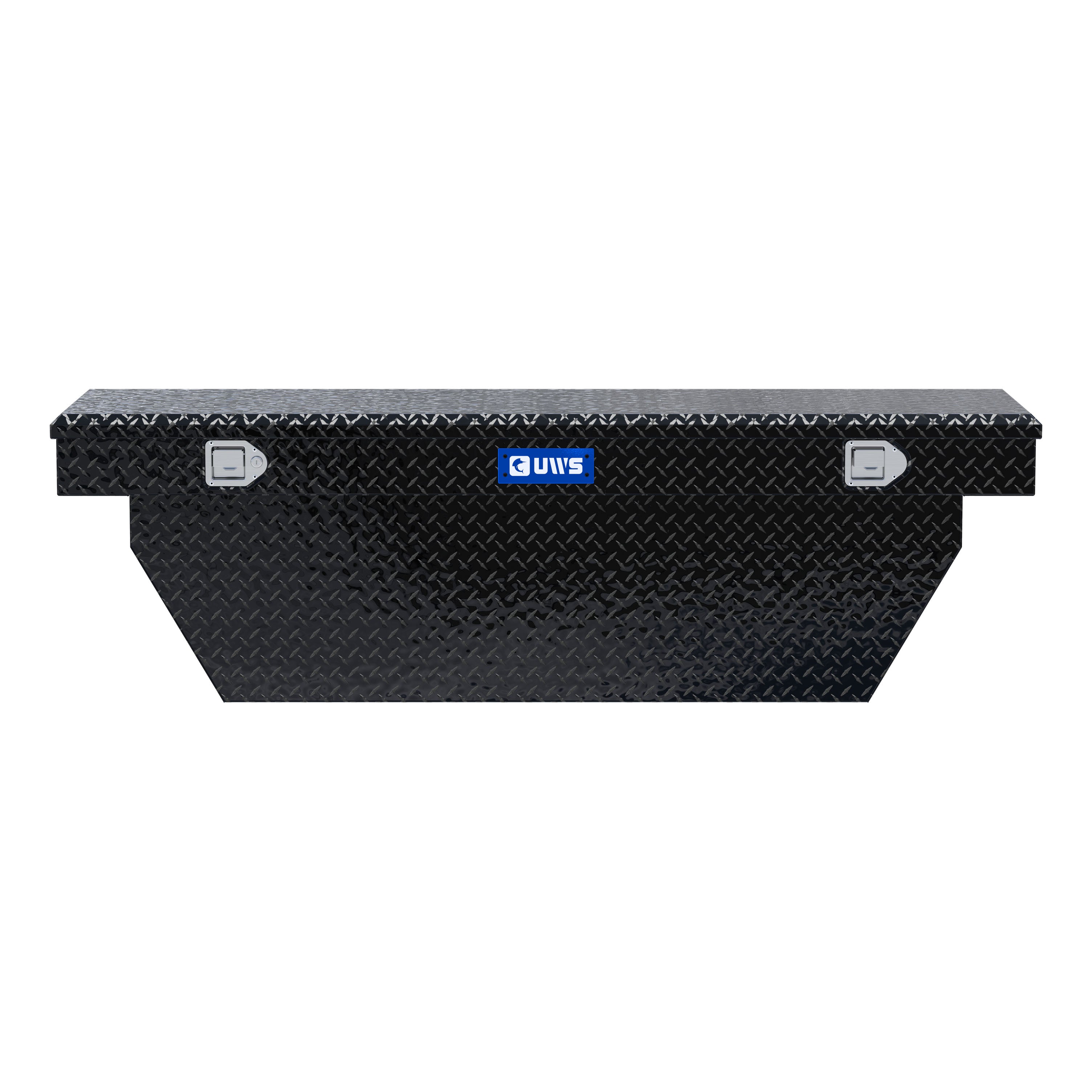 UWS TBSD-69-A-BLK Gloss Black Aluminum 69" Deep Angled Crossover Truck Tool Box
