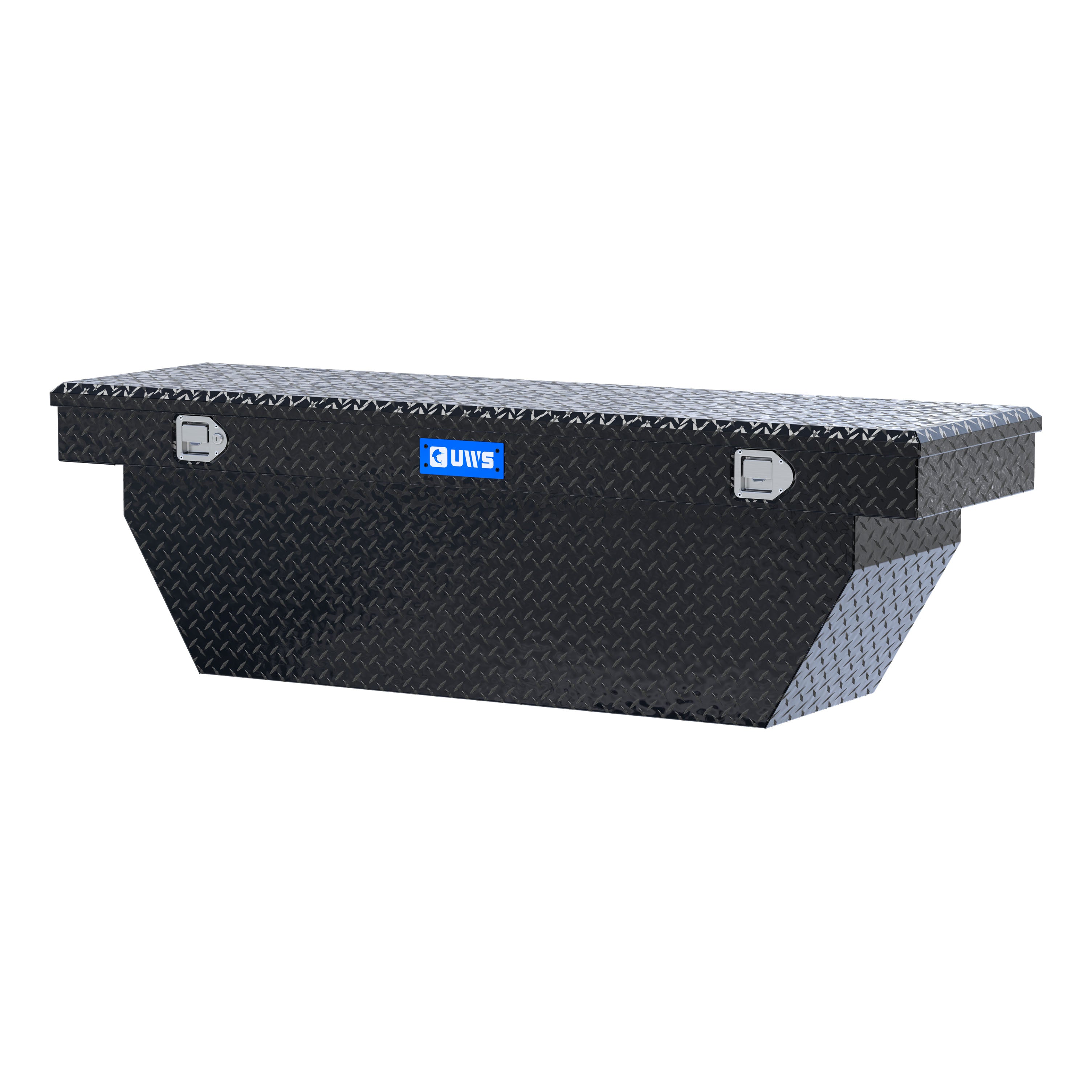 UWS TBSD-69-A-BLK Gloss Black Aluminum 69" Deep Angled Crossover Truck Tool Box