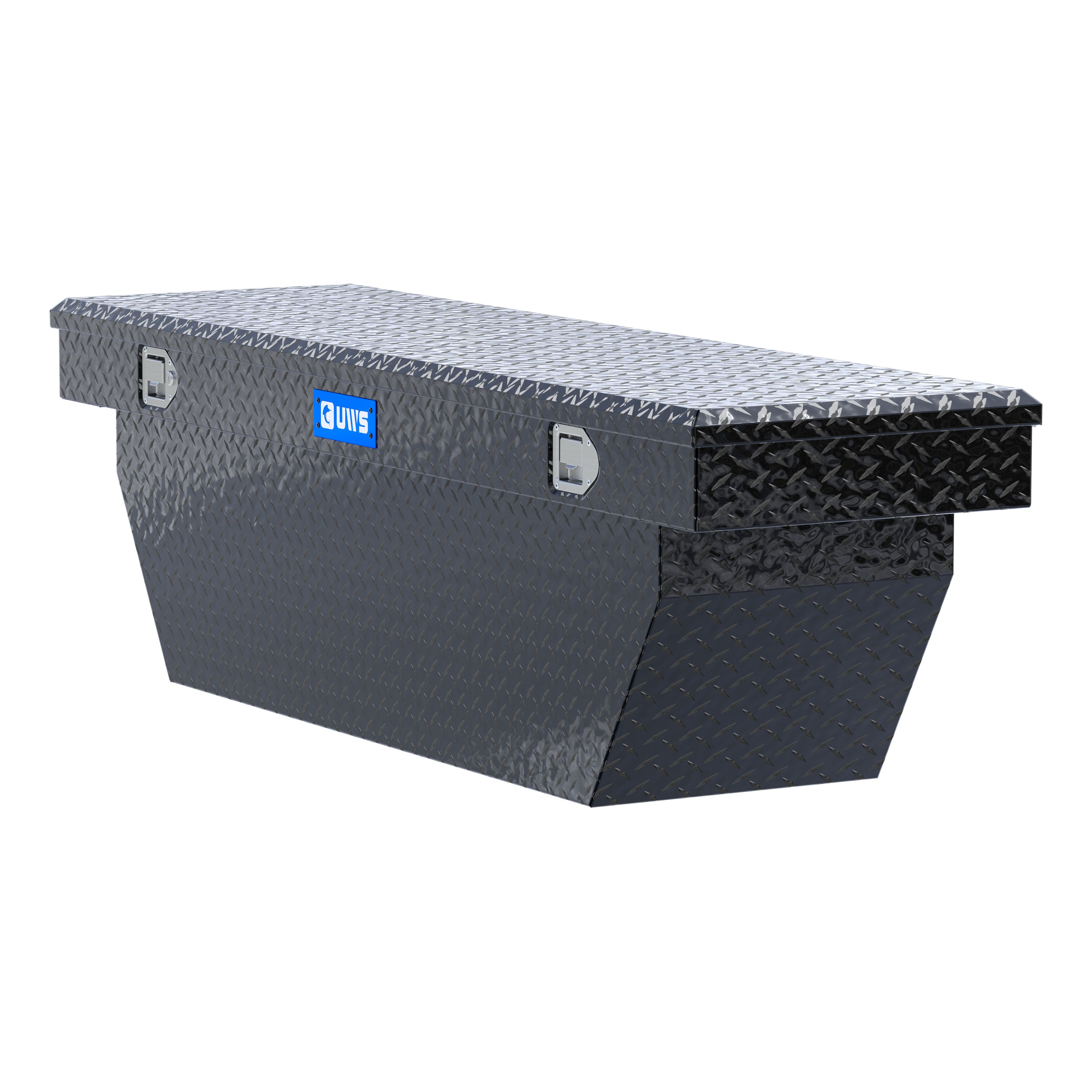 UWS TBSD-69-A-BLK Gloss Black Aluminum 69" Deep Angled Crossover Truck Tool Box