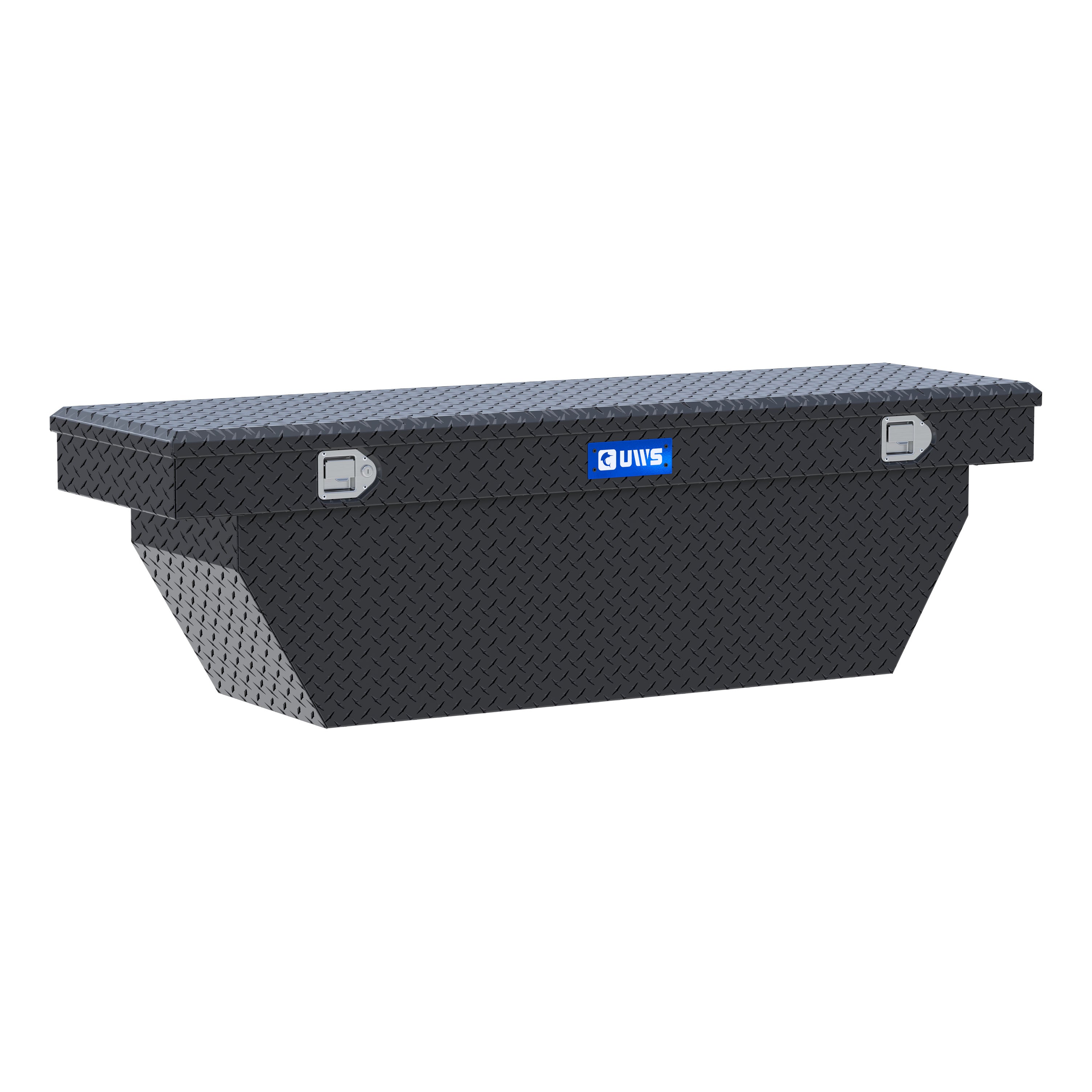 UWS TBSD-69-A-MB Matte Black Aluminum 69" Deep Angled Crossover Truck Tool Box