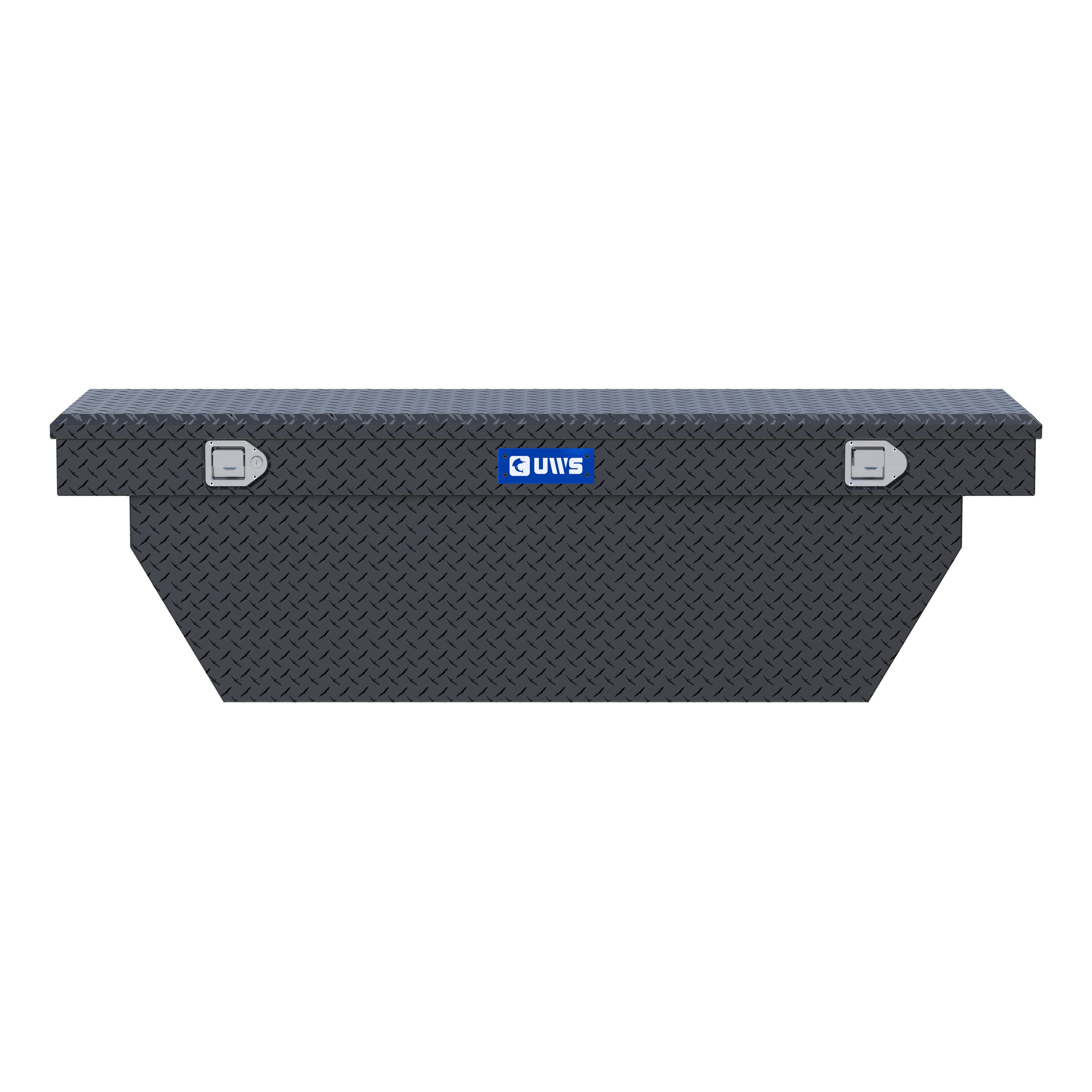 UWS TBSD-69-A-MB Matte Black Aluminum 69" Deep Angled Crossover Truck Tool Box
