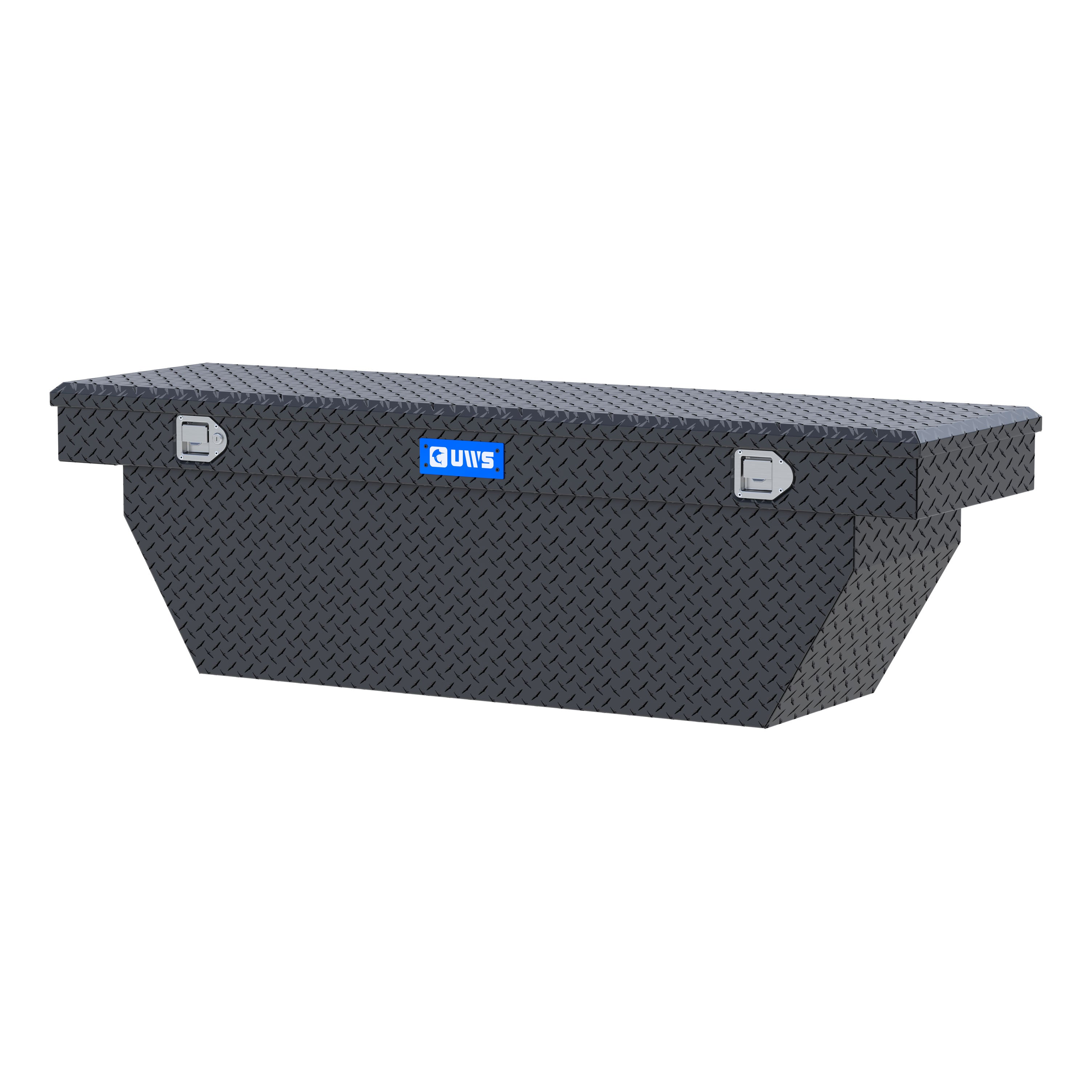 UWS TBSD-69-A-MB Matte Black Aluminum 69" Deep Angled Crossover Truck Tool Box