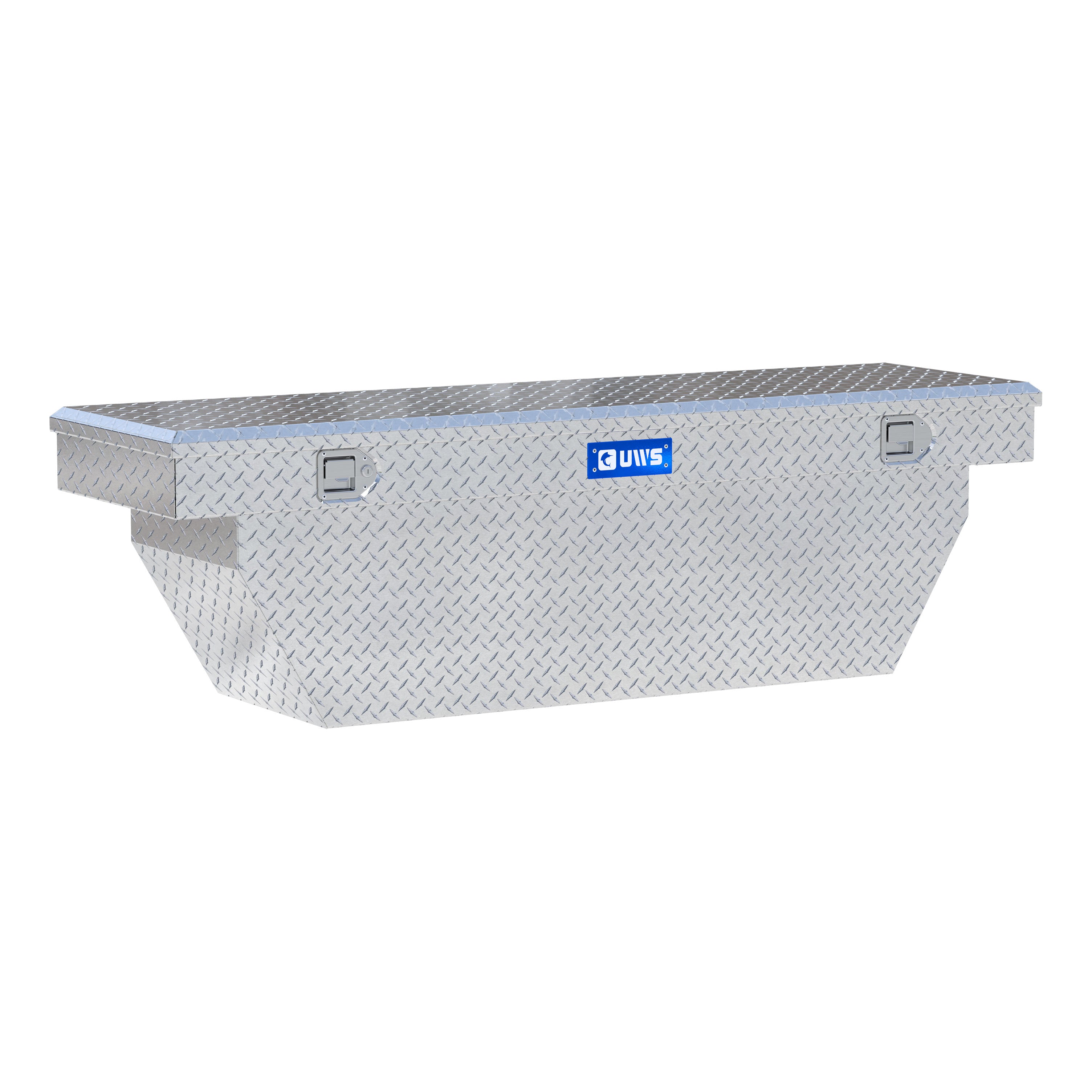 UWS TBSD-69-A Bright Aluminum 69" Deep Angled Crossover Truck Tool Box