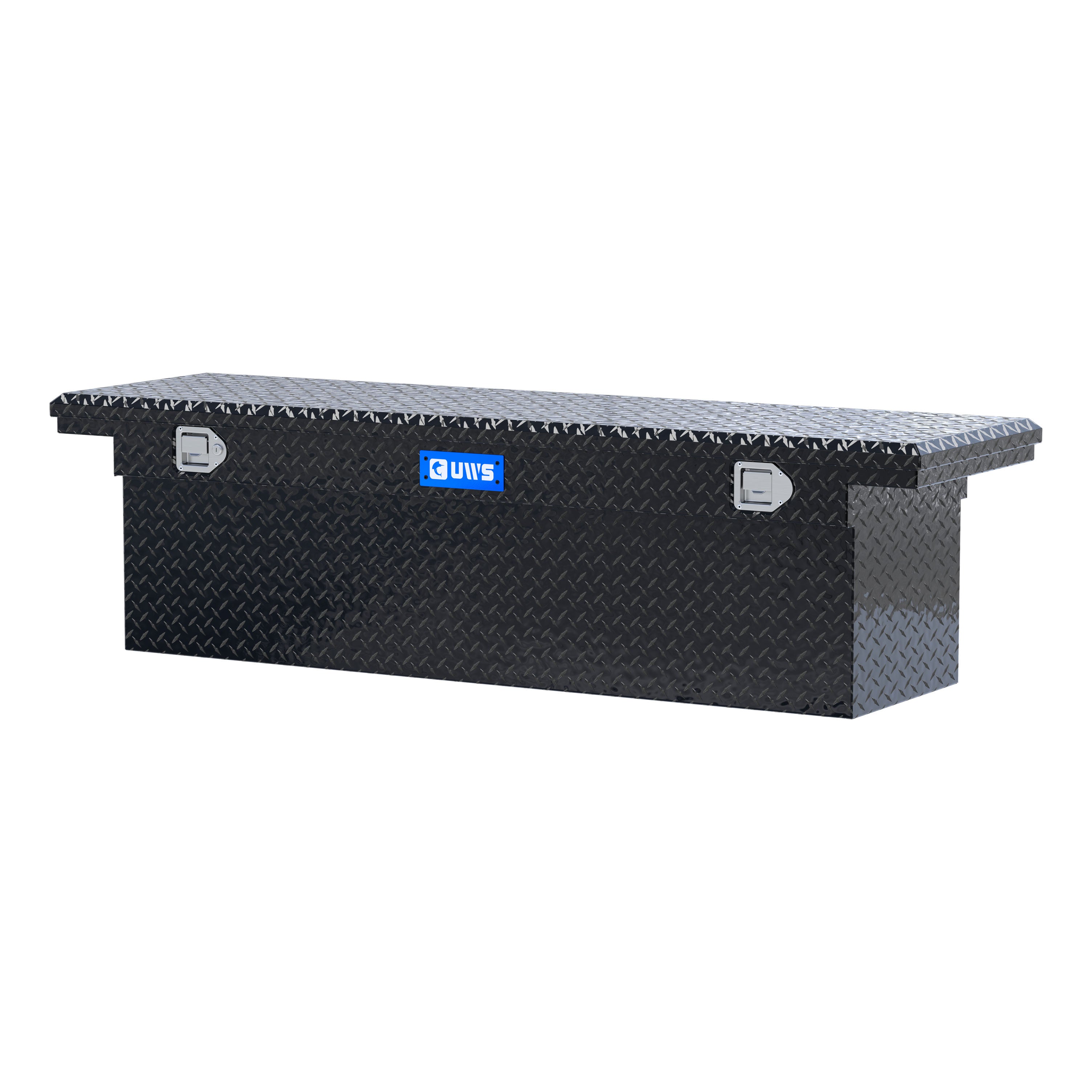 UWS TBSD-69-LP-BLK Gloss Black Aluminum 69" Deep Truck Tool Box, Low Profile (LTL Shipping Only)
