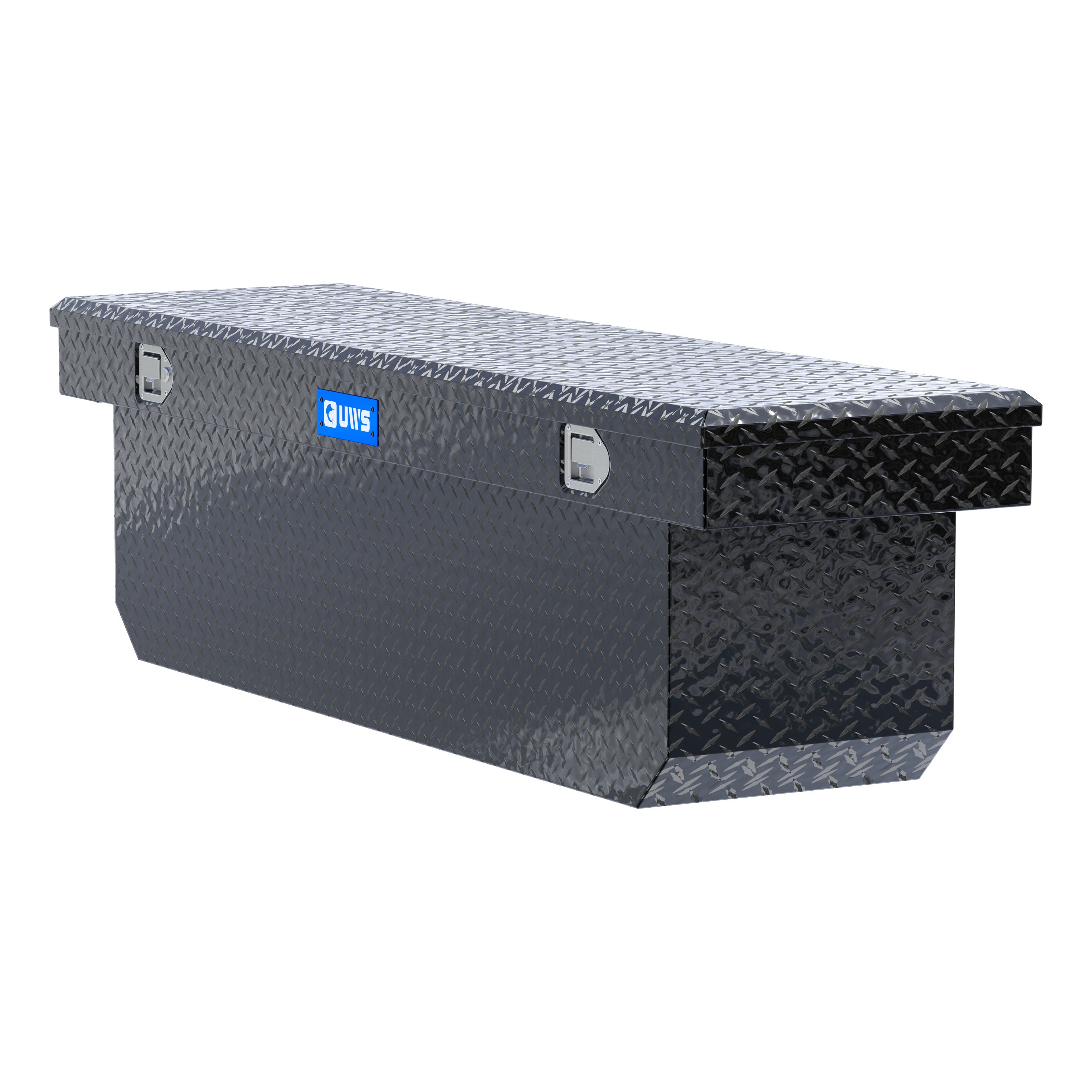 UWS TBSD-72-A-BLK Gloss Black Aluminum 72" Deep Angled Crossover Truck Tool Box