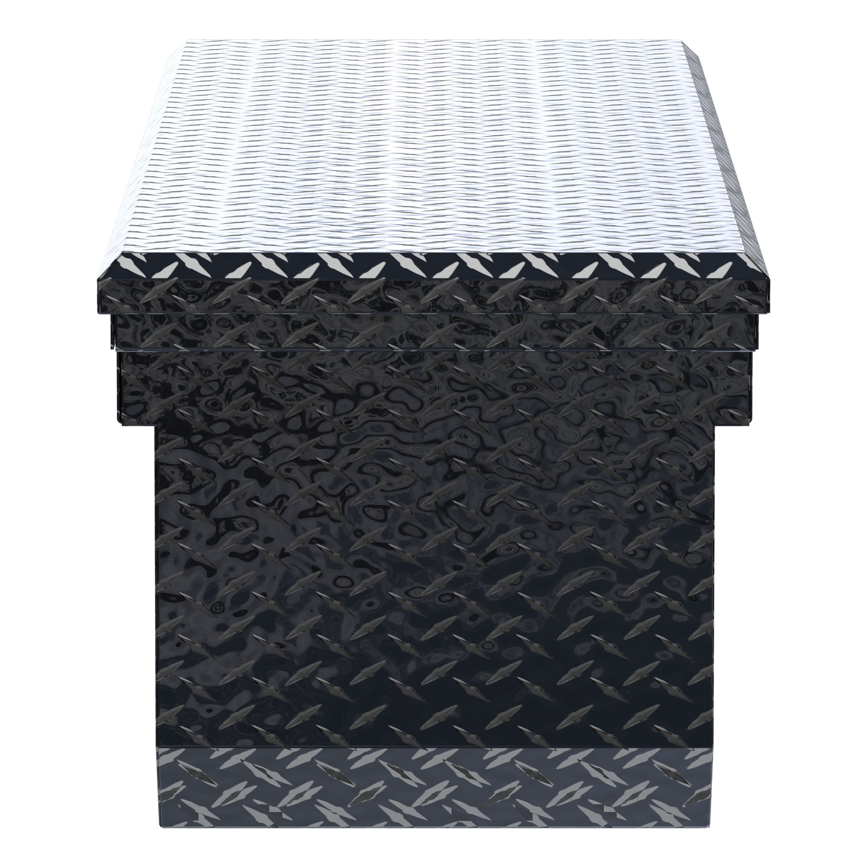 UWS TBSD-72-A-LP-B Gloss Black Aluminum 72" Deep Angled Crossover Truck Tool Box with Low Profile