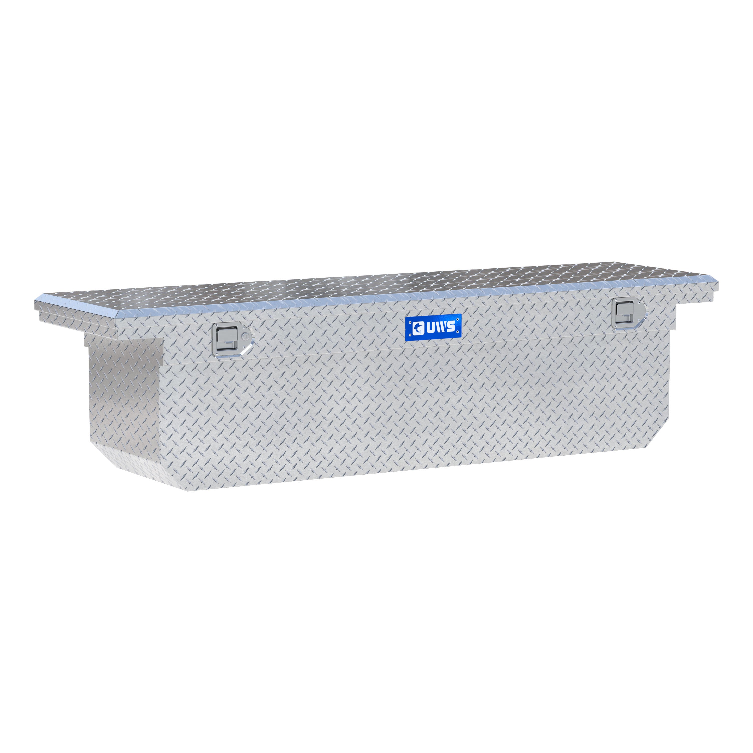 UWS TBSD-72-A-LP Bright Aluminum 72" Deep Angled Crossover Truck Tool Box with Low Profile