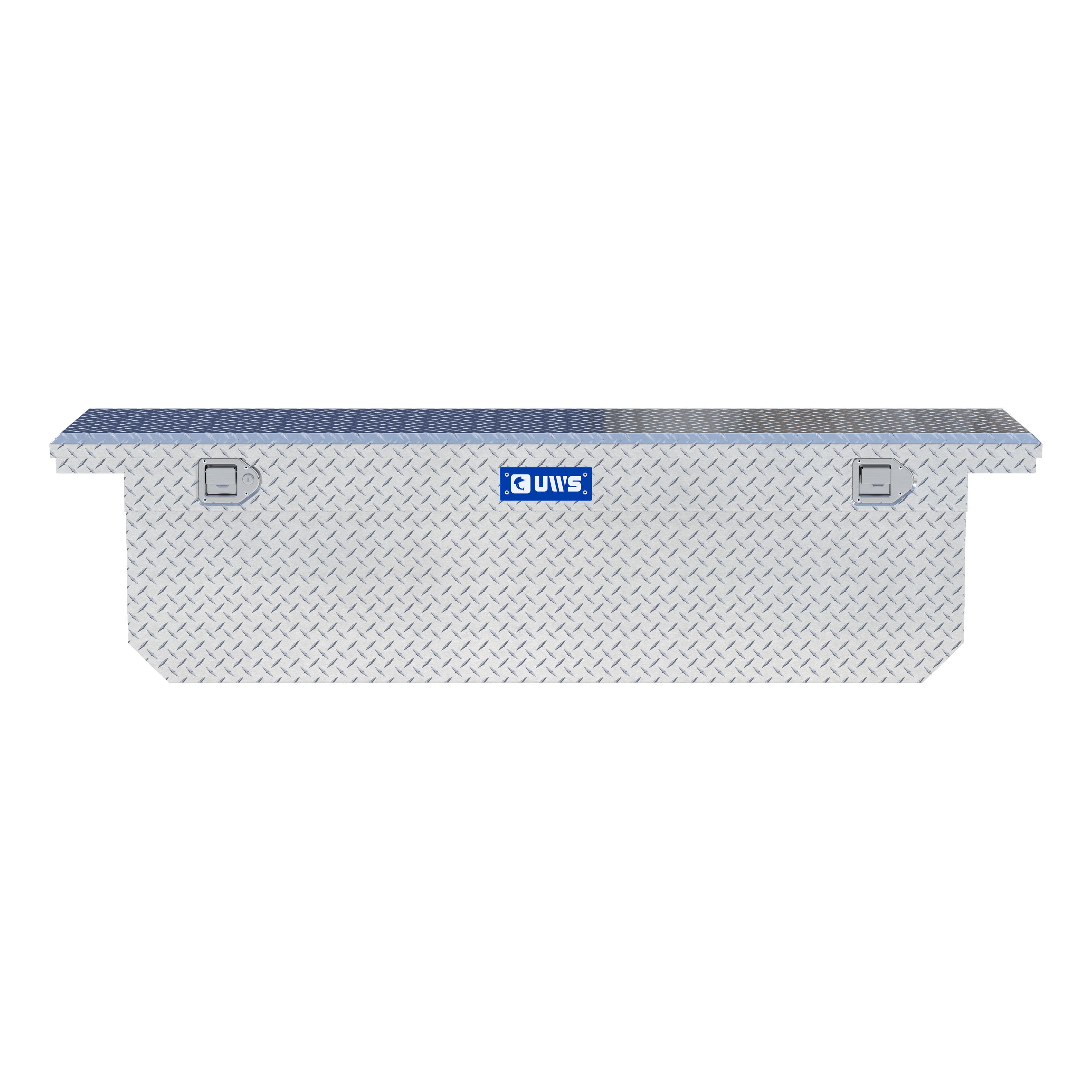 UWS TBSD-72-A-LP Bright Aluminum 72" Deep Angled Crossover Truck Tool Box with Low Profile