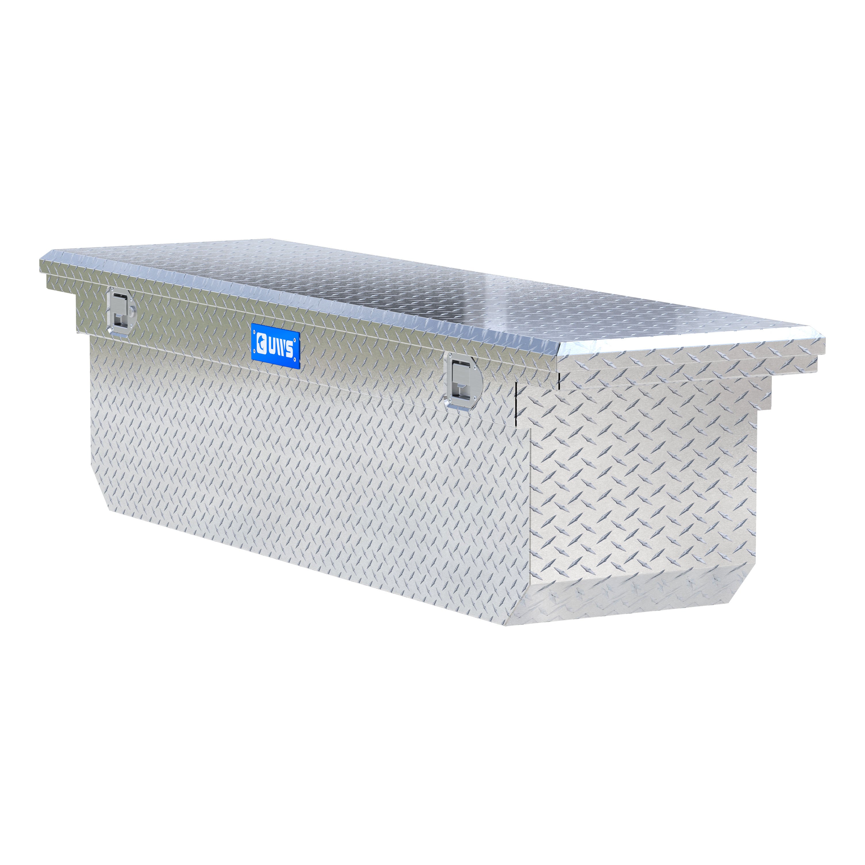 UWS TBSD-72-A-LP Bright Aluminum 72" Deep Angled Crossover Truck Tool Box with Low Profile