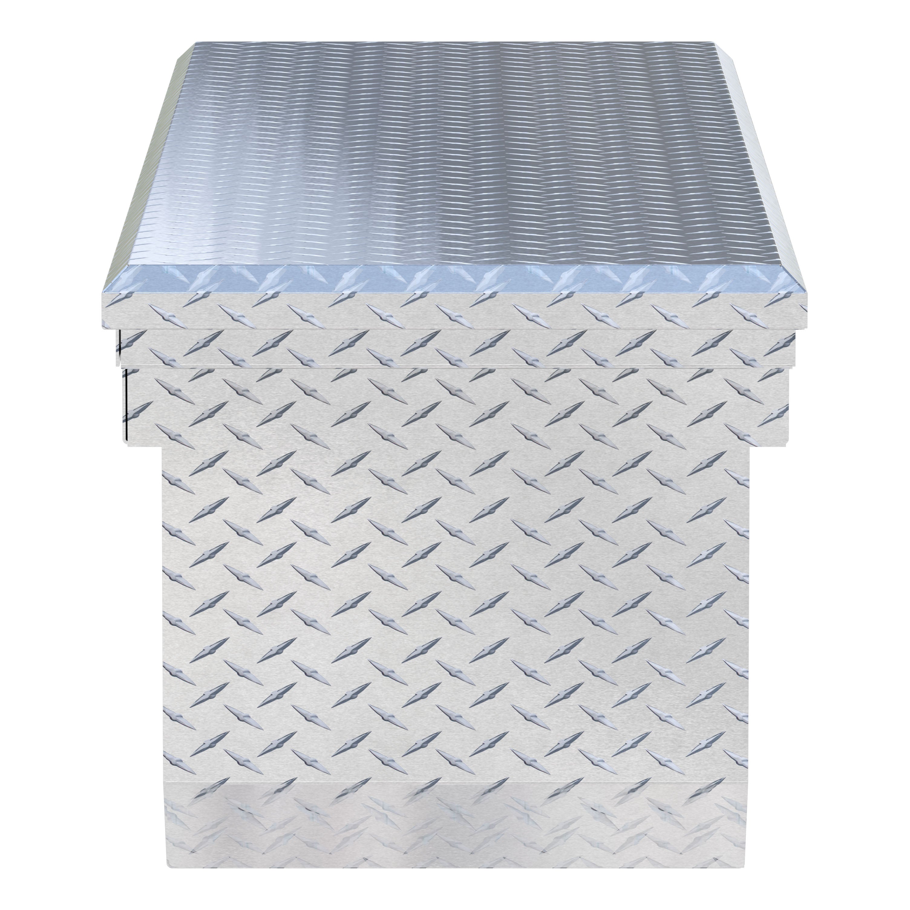 UWS TBSD-72-A-LP Bright Aluminum 72" Deep Angled Crossover Truck Tool Box with Low Profile