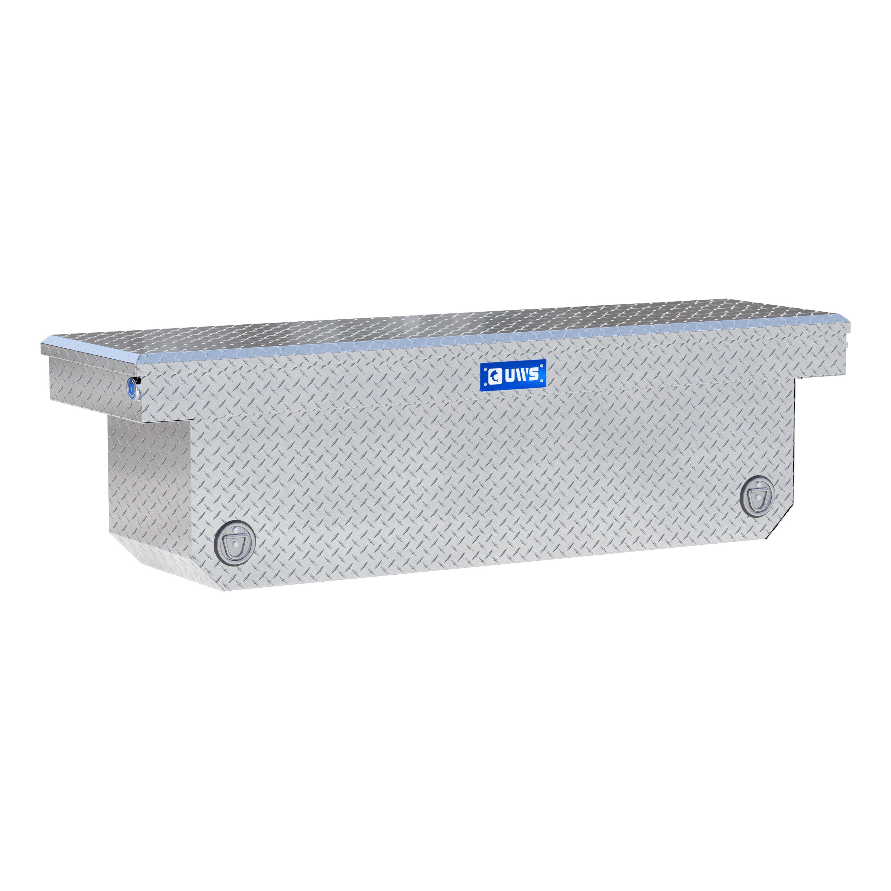 UWS TBSD-72-A-PB Bright Aluminum 72" Deep Angled Push Button Crossover Truck Tool Box