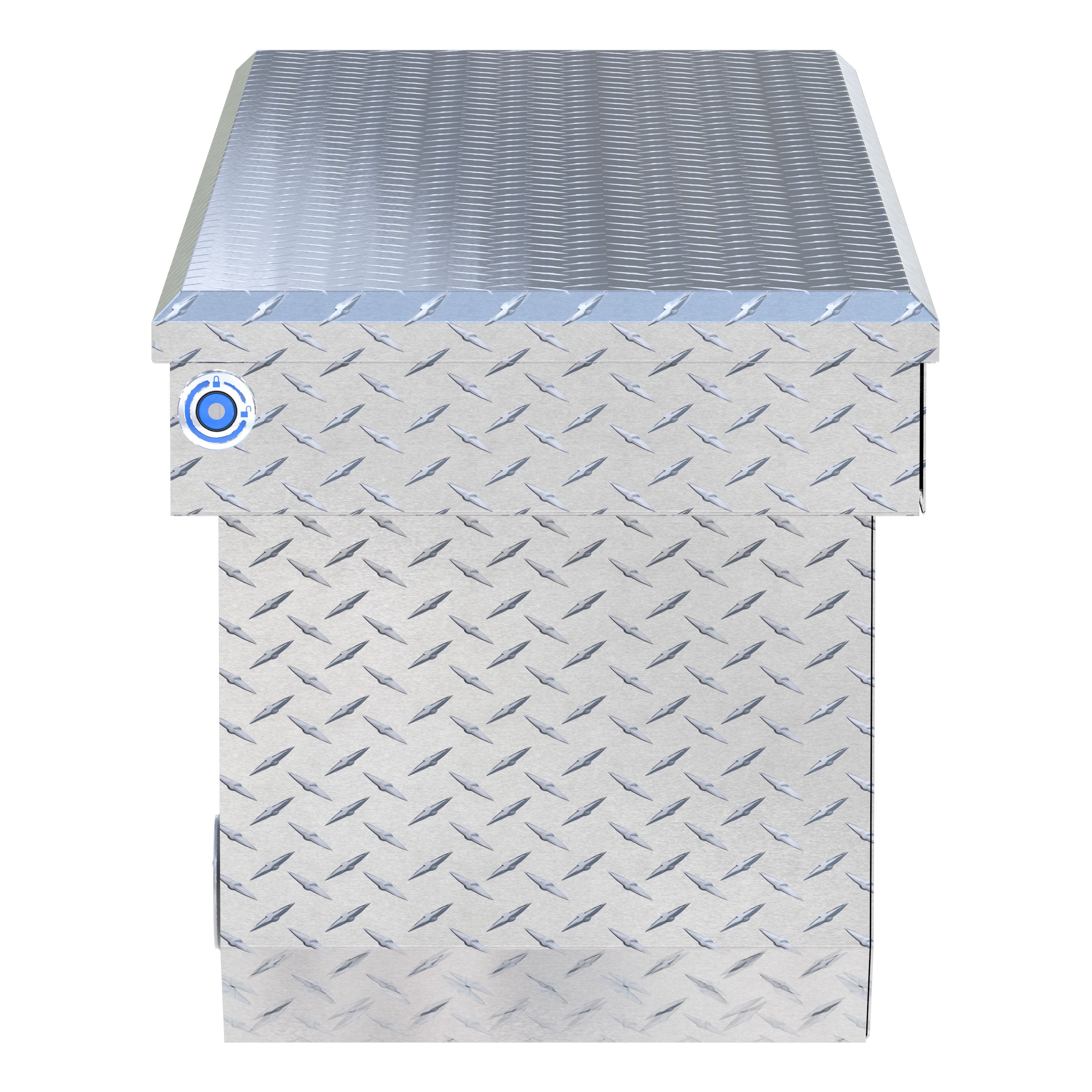 UWS TBSD-72-A-PB Bright Aluminum 72" Deep Angled Push Button Crossover Truck Tool Box