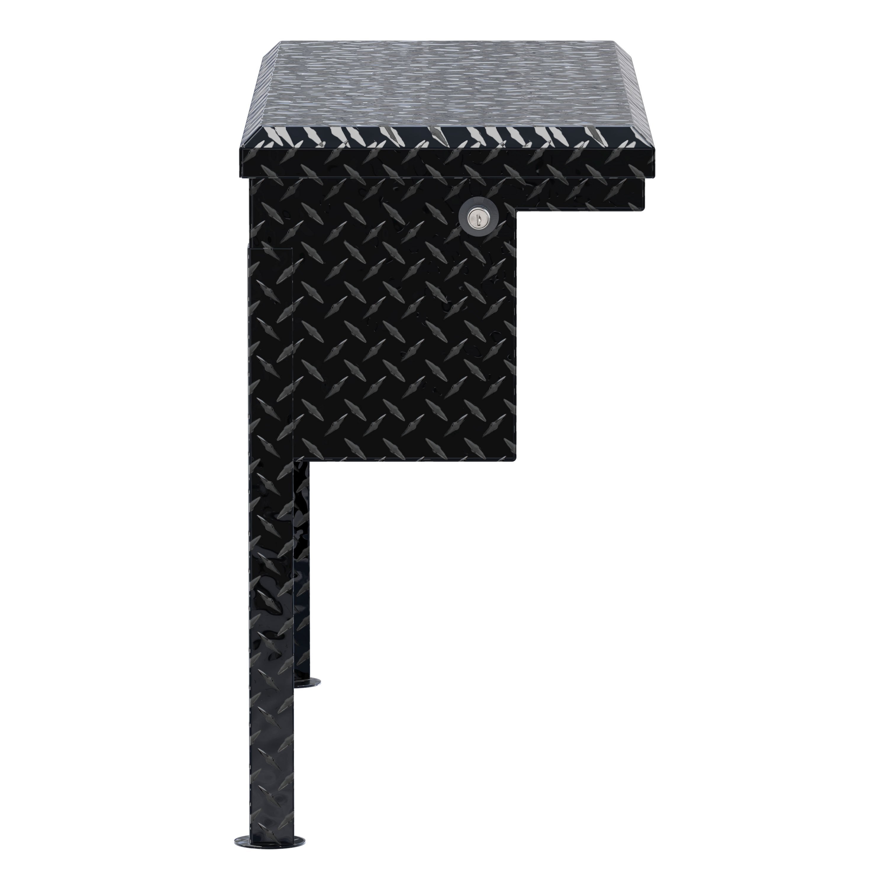 UWS TBSM-36-LP-BLK Gloss Black Aluminum 36" Truck Side Tool Box, Low Profile (LTL Shipping Only)