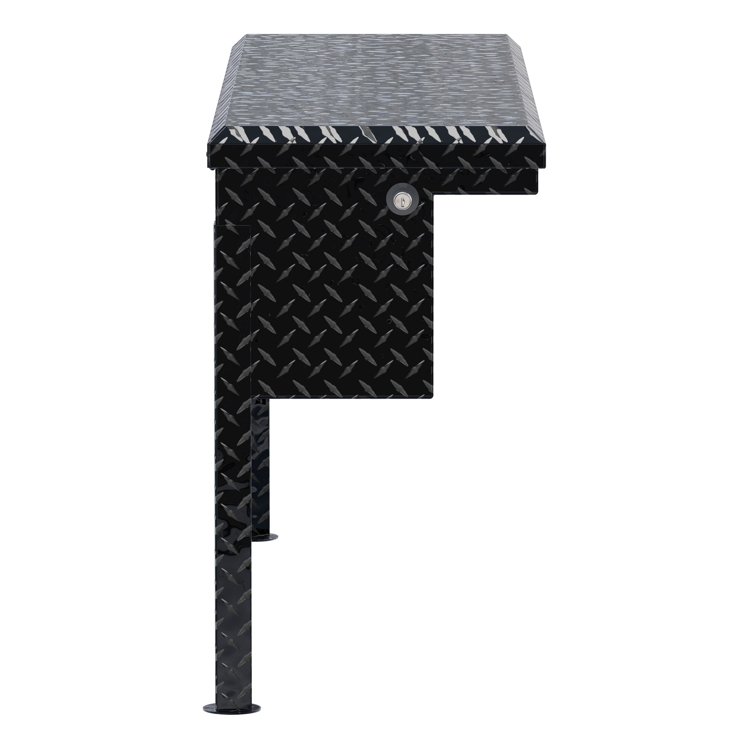 UWS TBSM-48-LP-BLK Gloss Black Aluminum 48" Truck Side Tool Box, Low Profile (LTL Shipping Only)