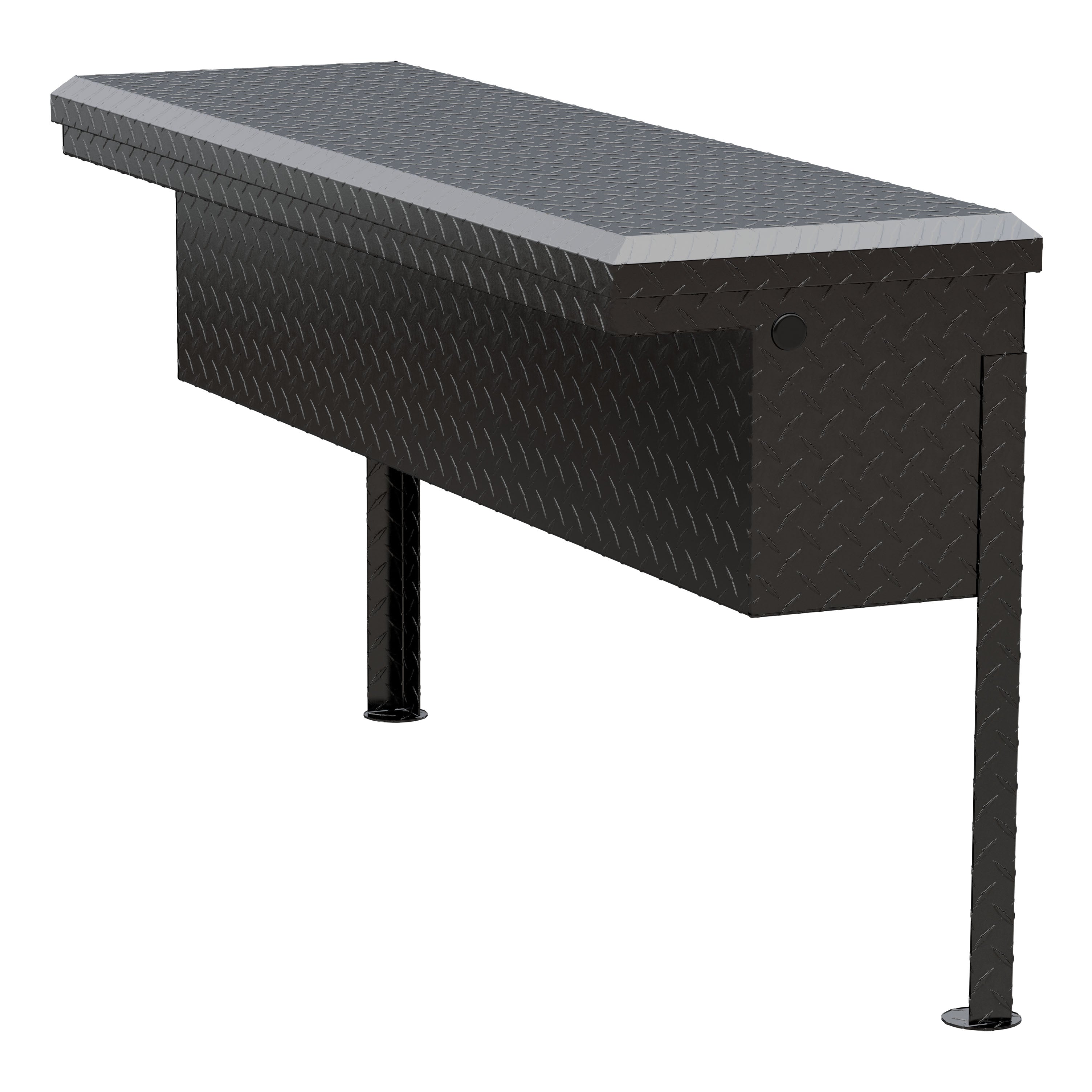 UWS TBSM-48-LP-BLK Gloss Black Aluminum 48" Truck Side Tool Box, Low Profile (LTL Shipping Only)