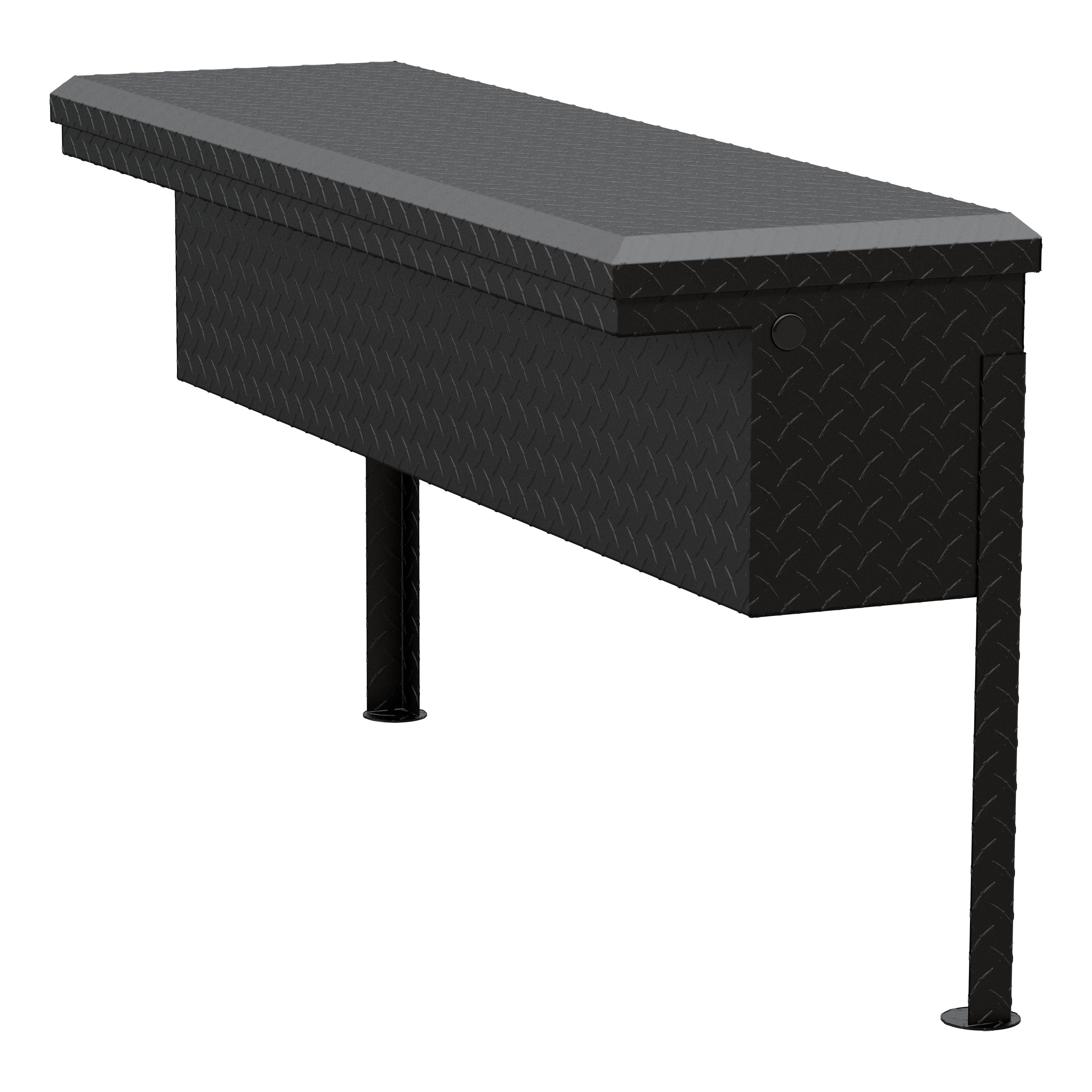 UWS TBSM-48-LP-MB Matte Black Aluminum 48" Truck Side Tool Box, Low Profile (LTL Shipping Only)