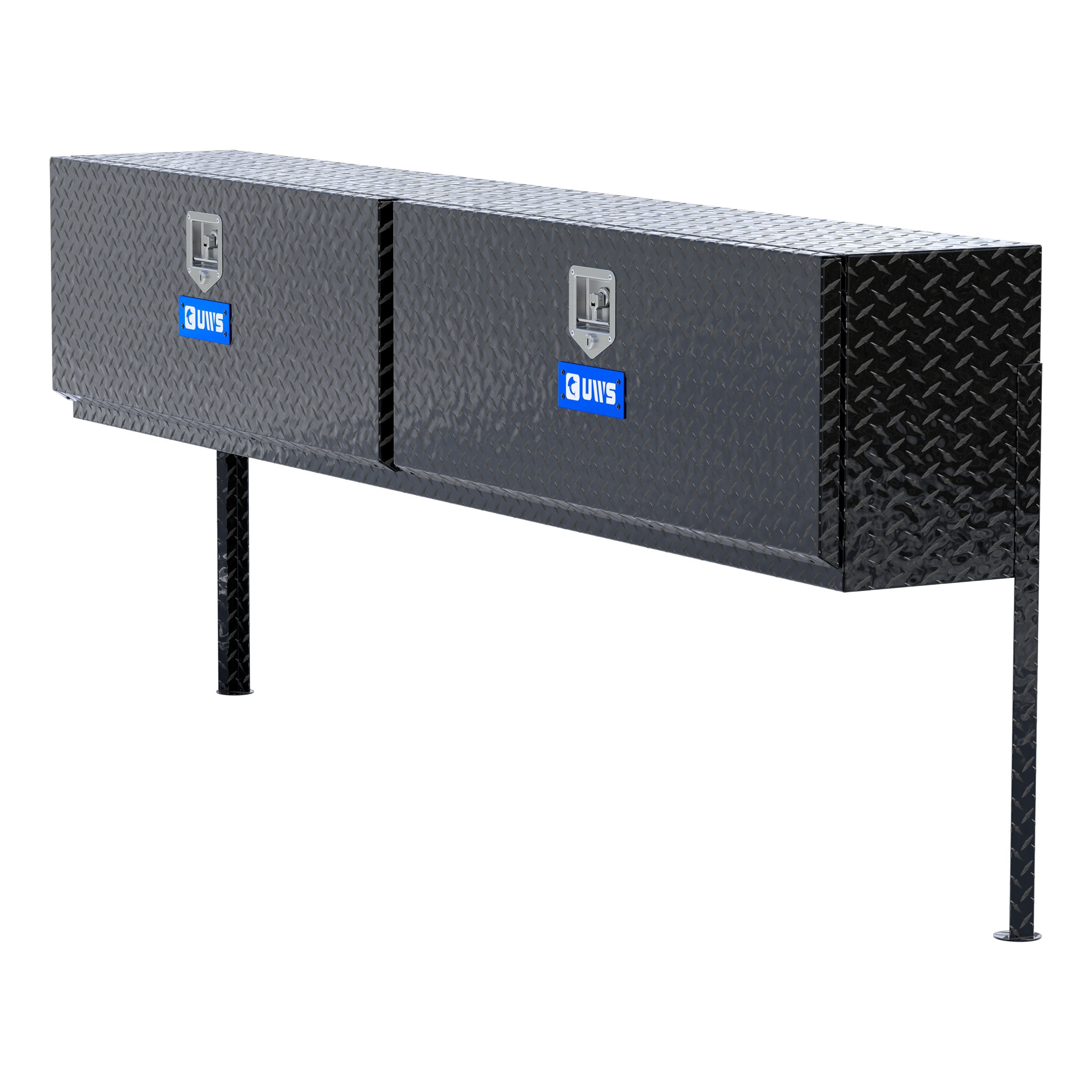 UWS TBTS-90-BLK Gloss Black Aluminum 90" Double-Door Topside Truck Tool Box