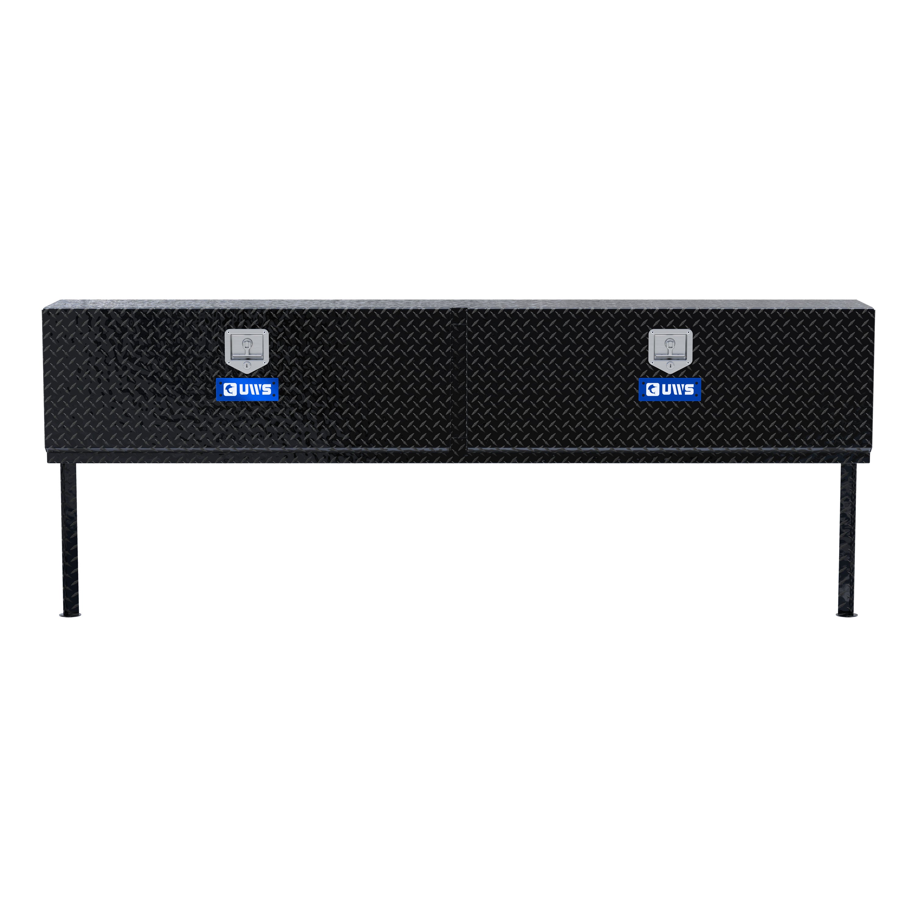 UWS TBTS-90-BLK Gloss Black Aluminum 90" Double-Door Topside Truck Tool Box