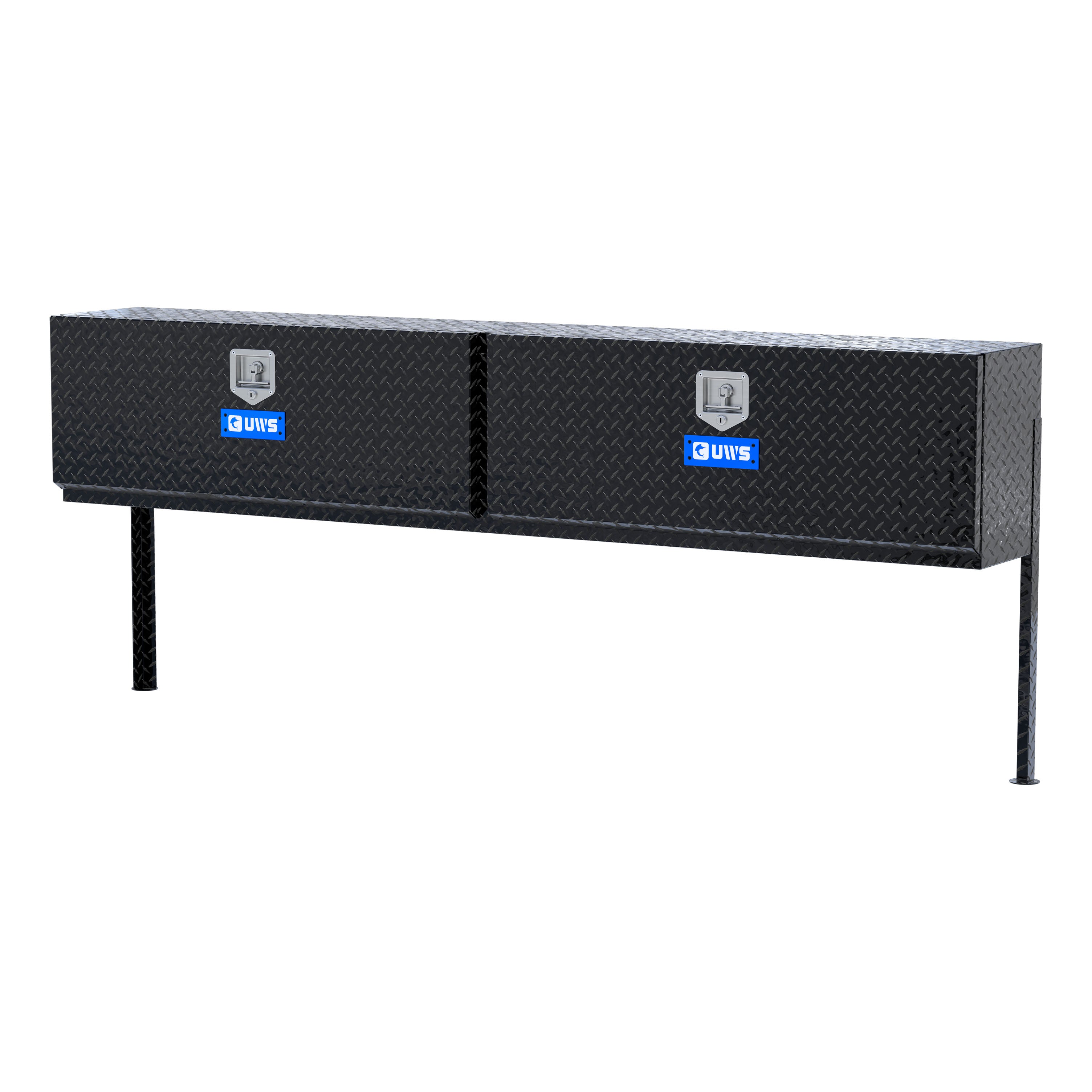 UWS TBTS-90-BLK Gloss Black Aluminum 90" Double-Door Topside Truck Tool Box