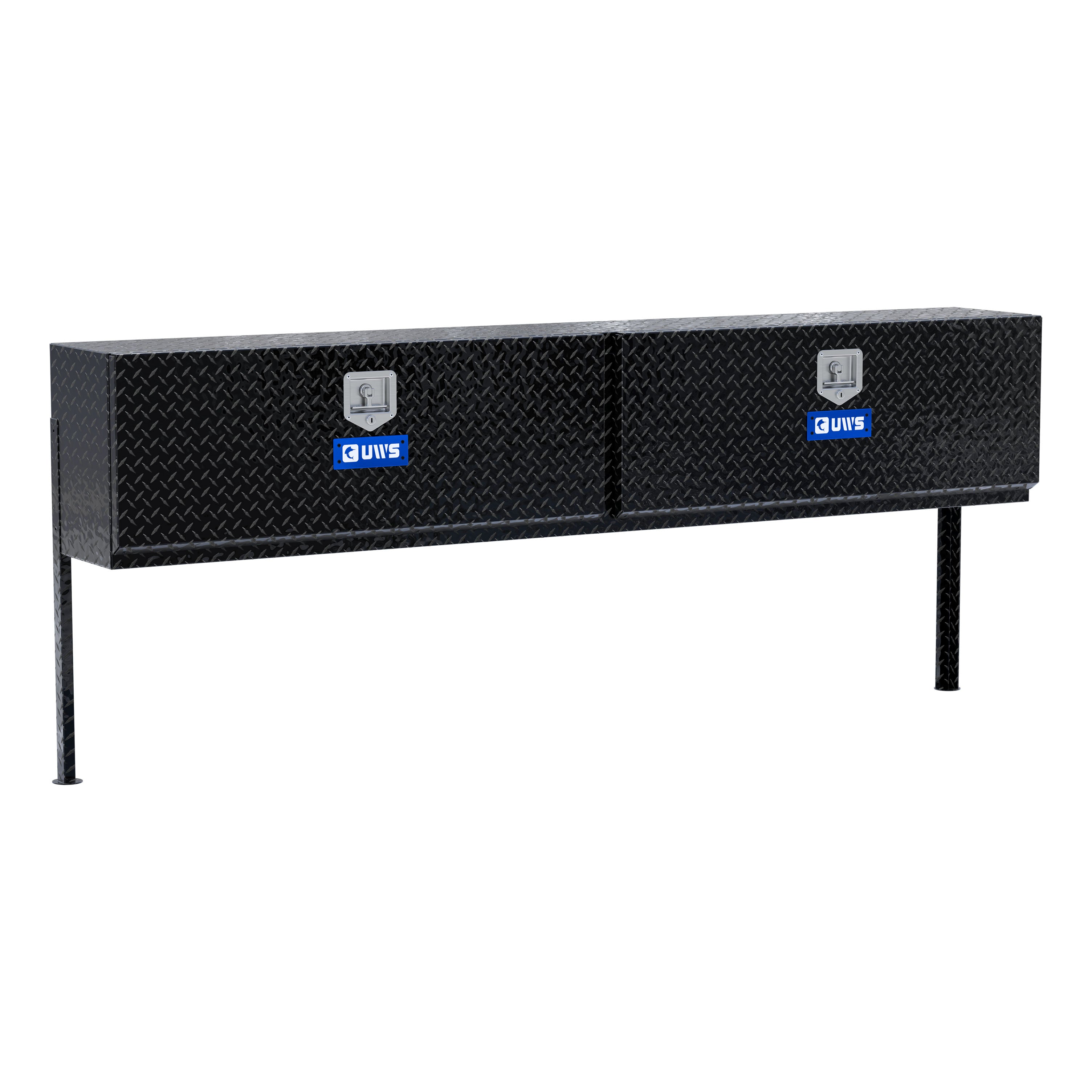 UWS TBTS-90-BLK Gloss Black Aluminum 90" Double-Door Topside Truck Tool Box