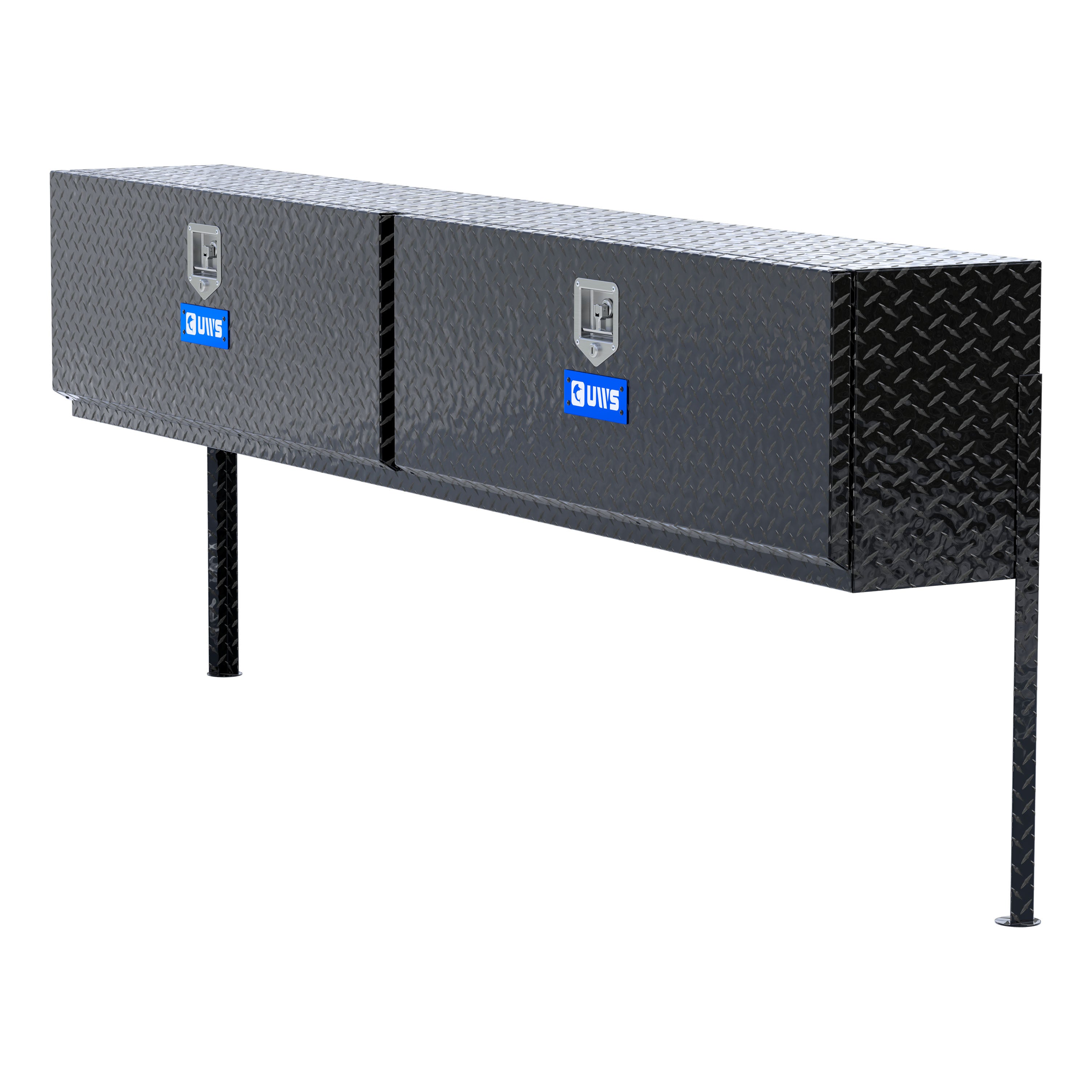 UWS TBTS-96-BLK Gloss Black Aluminum 96" Double-Door Topside Truck Tool Box